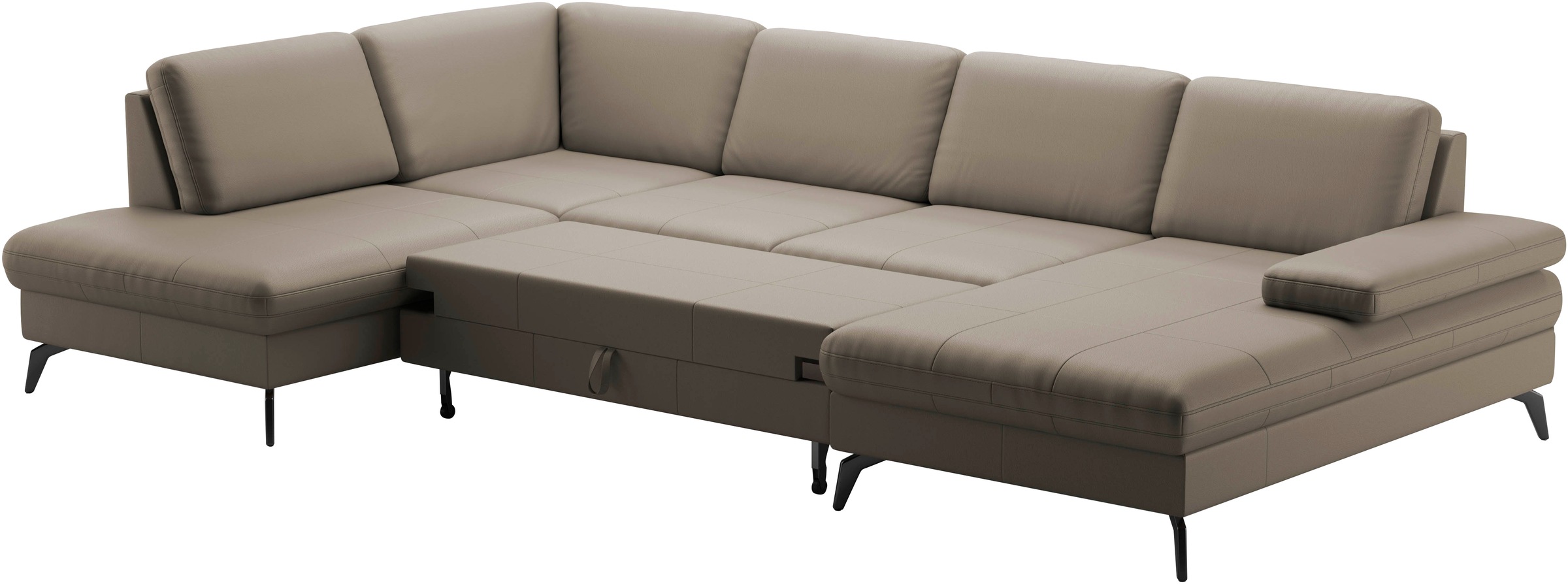 sit&more Wohnlandschaft »Morris U-Form, inkl. Sitztiefenverstellung«, wahlweise mit Armteilverstellung, Bettfunktion & Bettkasten