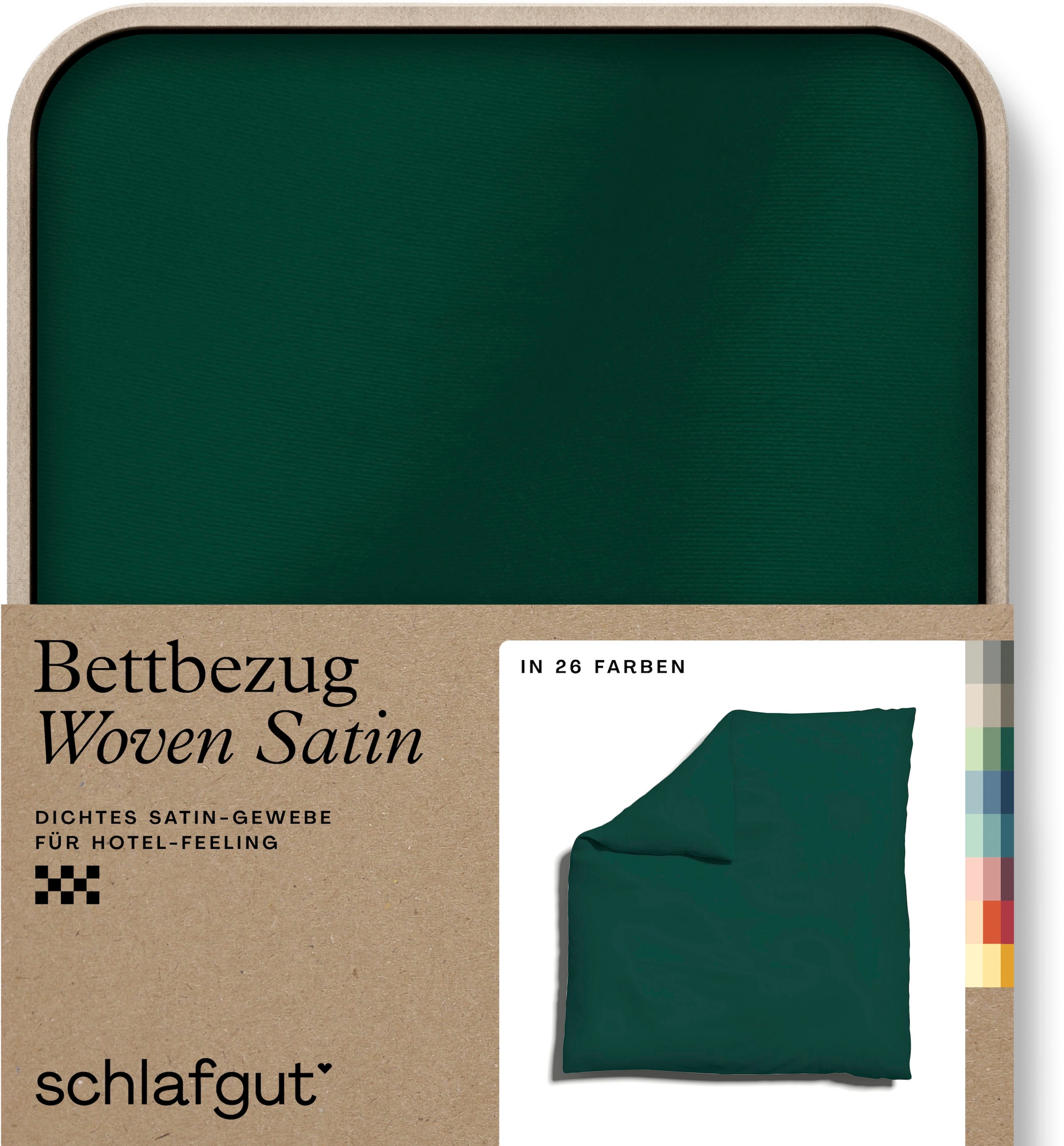 Schlafgut Bettbezug "Premium Woven Satin, 100% Baumwolle, Fadendichte 300TC" besonders dicht gewebt, Mix & Match: passender Kissenbezug erhältlich