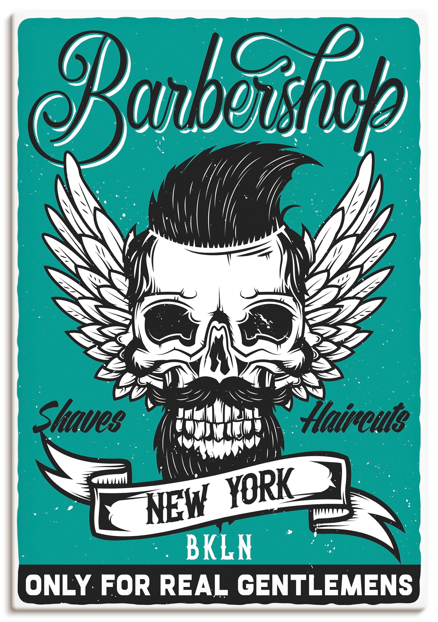 Artland Wandbild "Barbershop Plakat 2" 1 Stk. tlg. als Alubild, Leinwandbild, Poster, Wandaufkleber in verschied. Größen