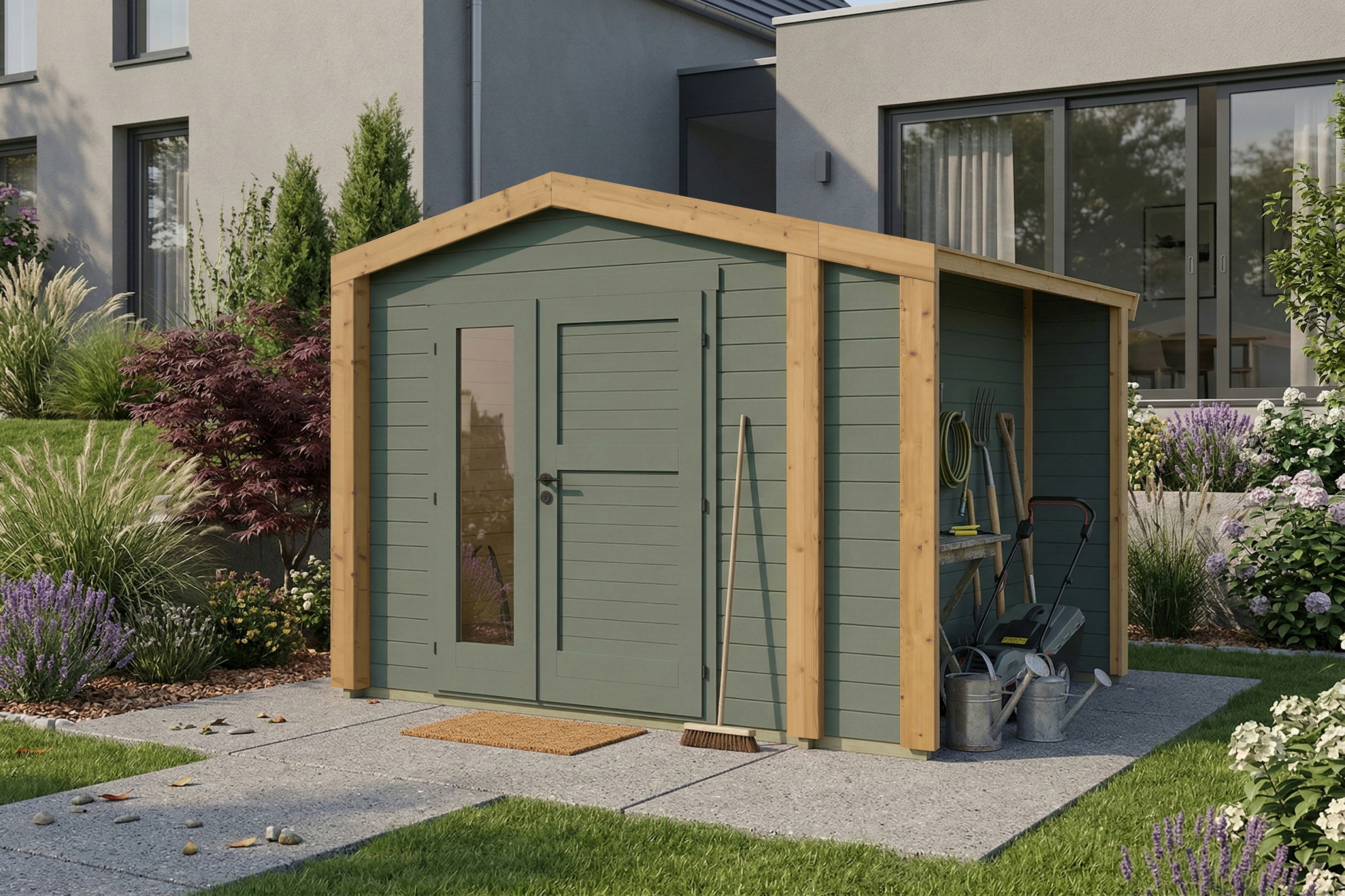 weka Gartenhaus "Killarney" Doppeltür, 1 1/2 Seite mit Fenster