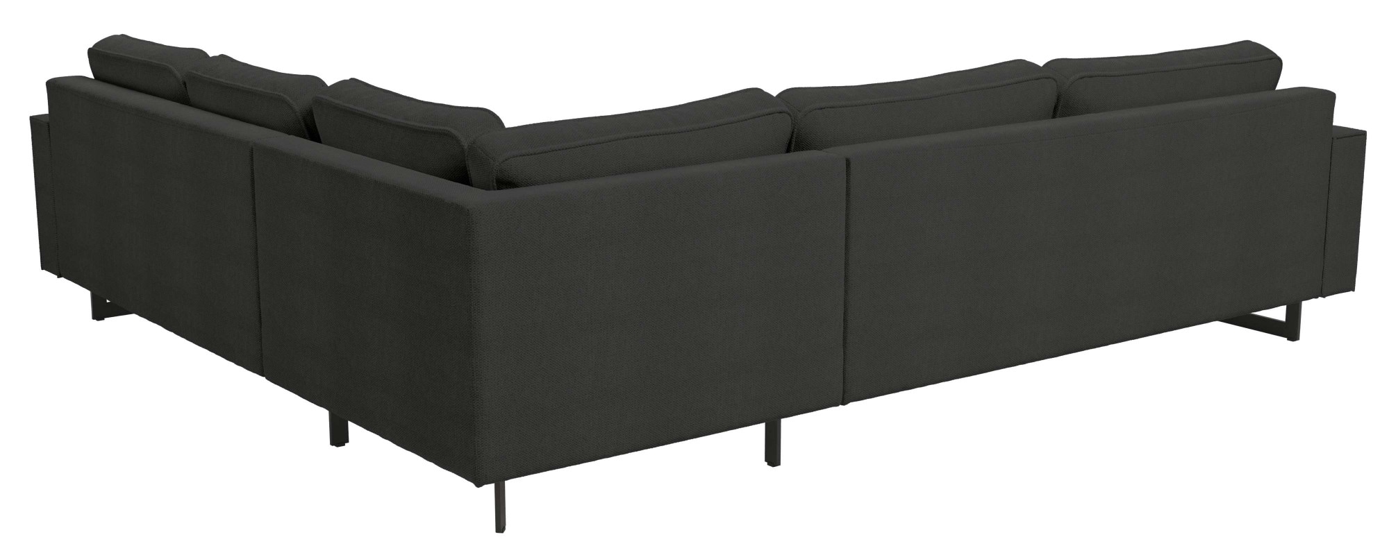 Places of Style Ecksofa »Pinto, XXL, 250/290 cm, langer Schenkel, Ottomane«, Cord, Chenille, Lederoptik, mit Keder, Metallfüße, Wellenunterfederung