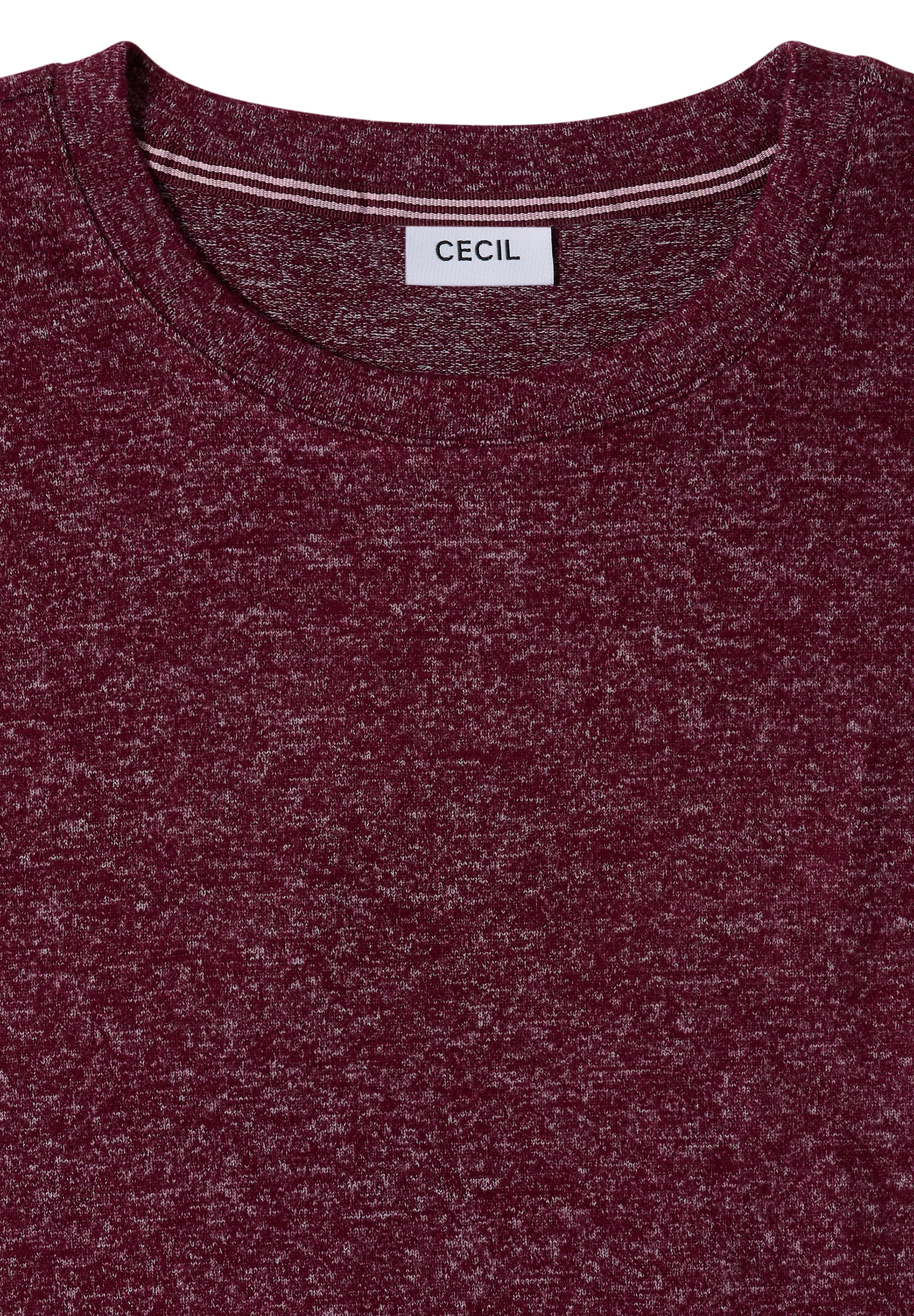 Cecil T-Shirt Sommmershirt -meliert -mit Rundhals und Tape-Details seitlich