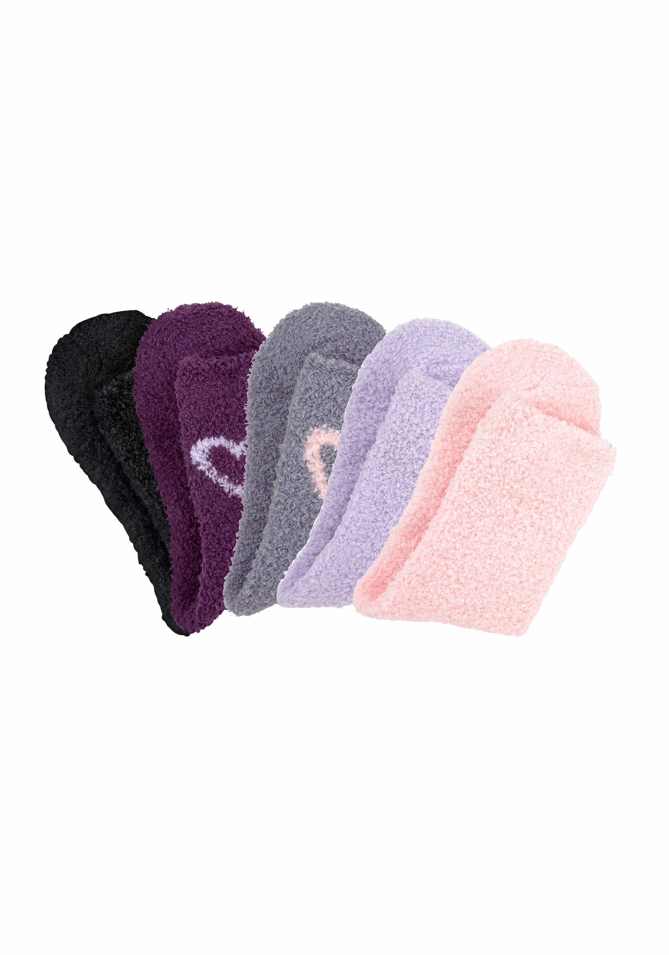 Lavana Kuschelsocken, (Set, 5 Paar), mit Herzen am Bund