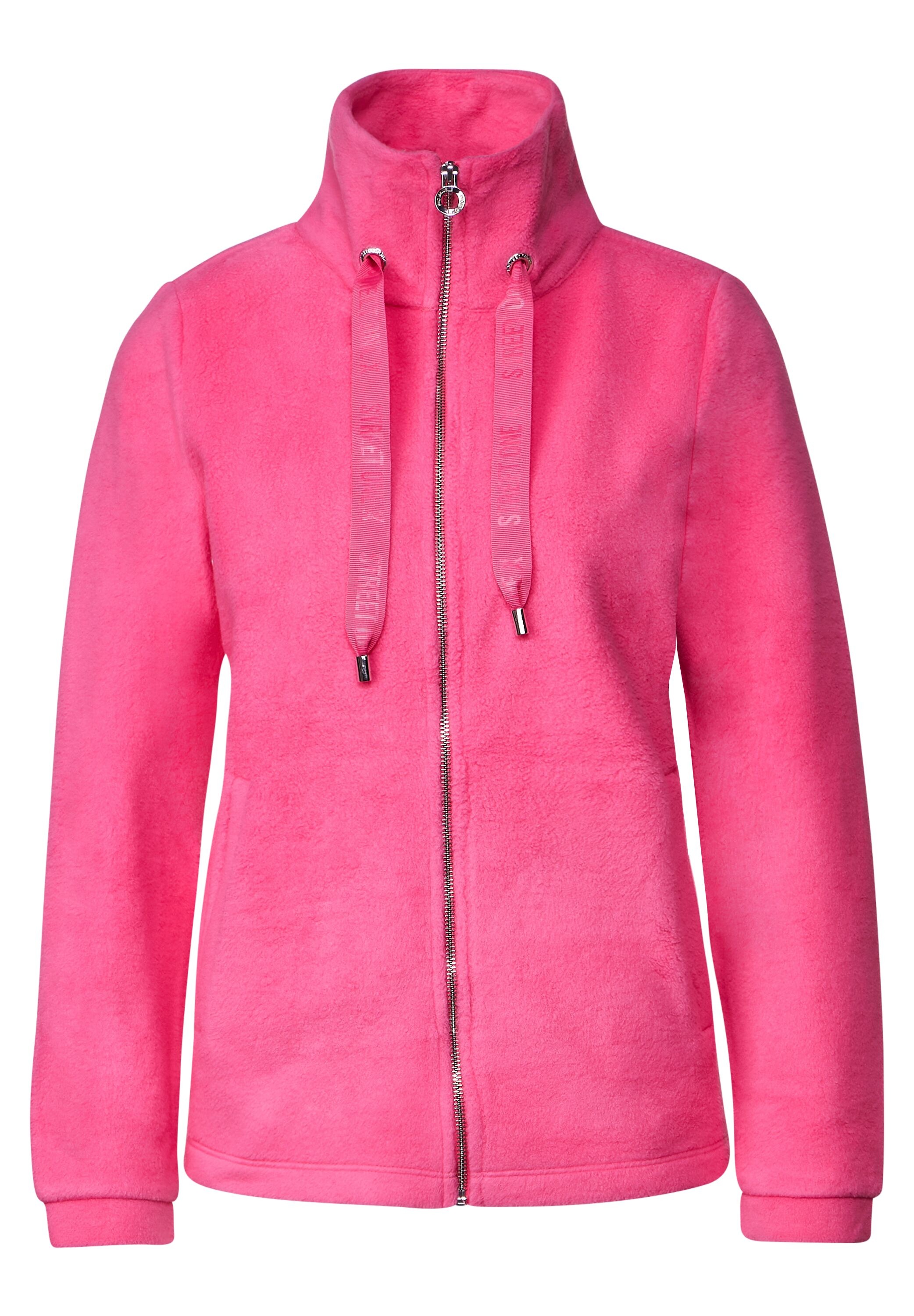 STREET ONE Fleecejacke, ohne Kapuze, in Unifarbe