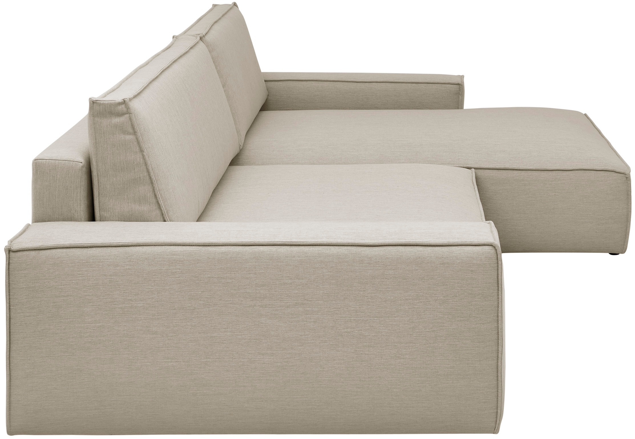 Home affaire Ecksofa »NEU: SHERWOODL XXL 284, Big-Sofa L-Form, tiefe Sitzfläche 95 cm, Cord,«, Leinenoptik, Recamiere rechts/links, auch als Schlafsofa stellbar