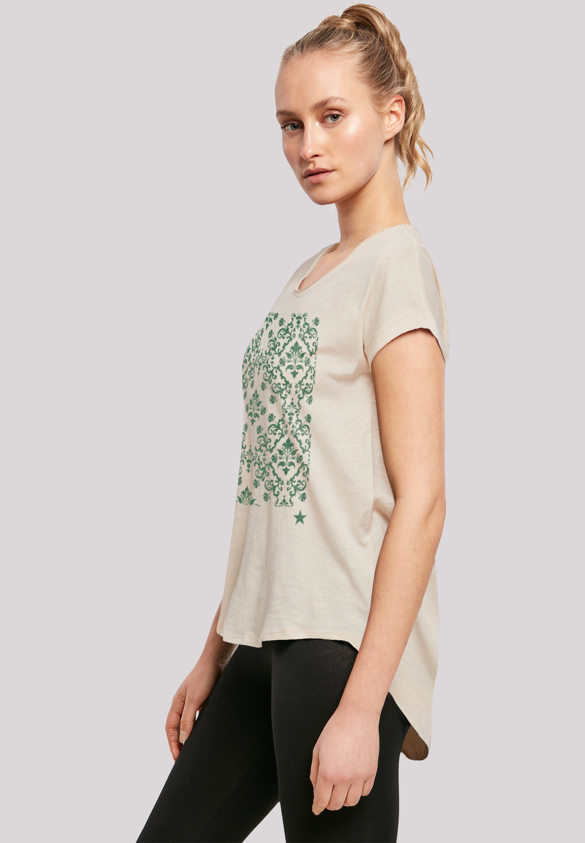 F4NT4STIC T-Shirt »Blumen Muster Grün«, Print