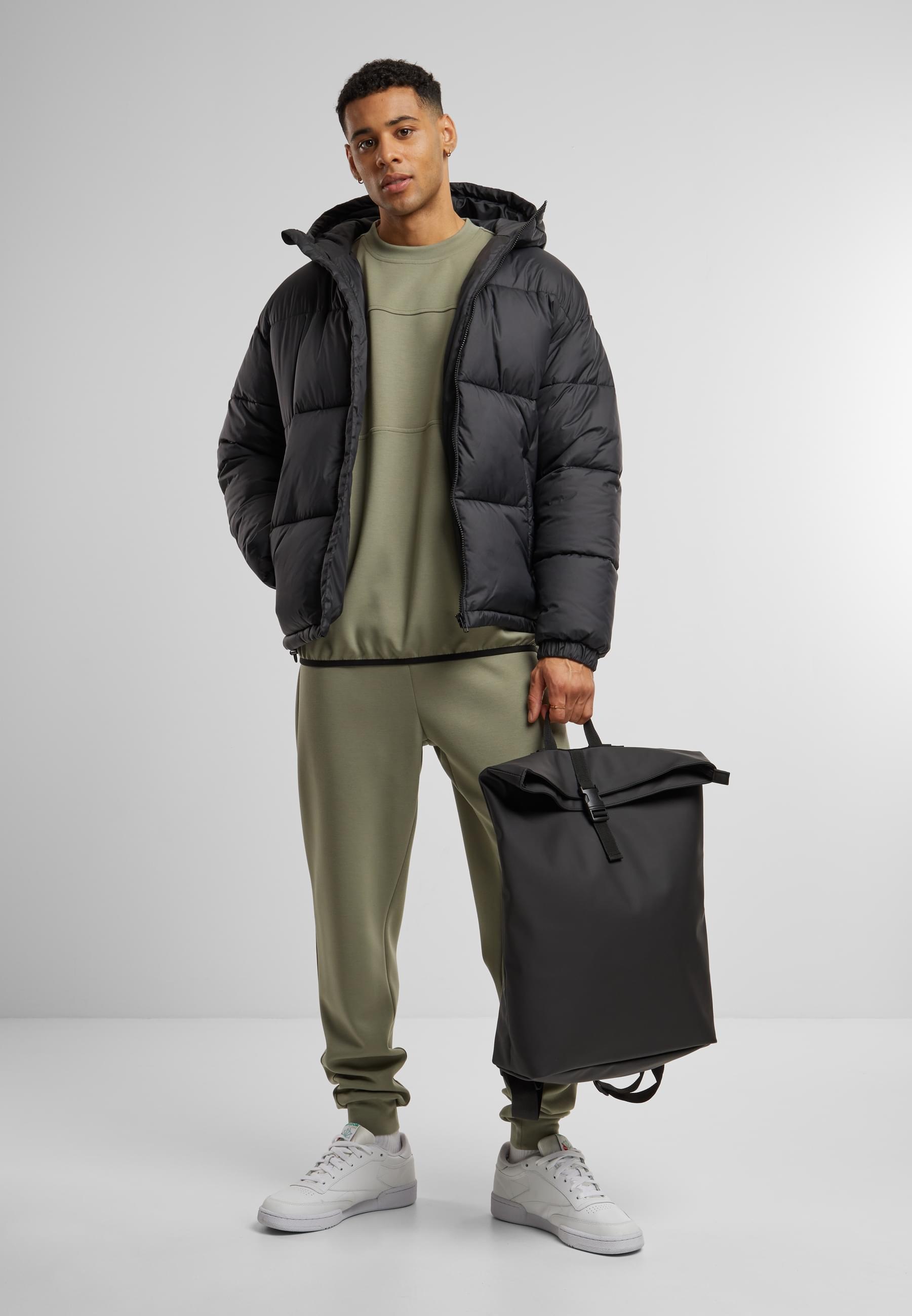 URBAN CLASSICS Rundhalspullover »Urban Classics Scuba Zip Pocket Crew«, (1 tlg.)