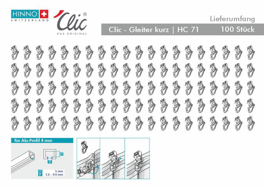 HINNO Klick-Gleiter »hinno-clic HC71«, (100 St.), HINNO Clic-Gleiter