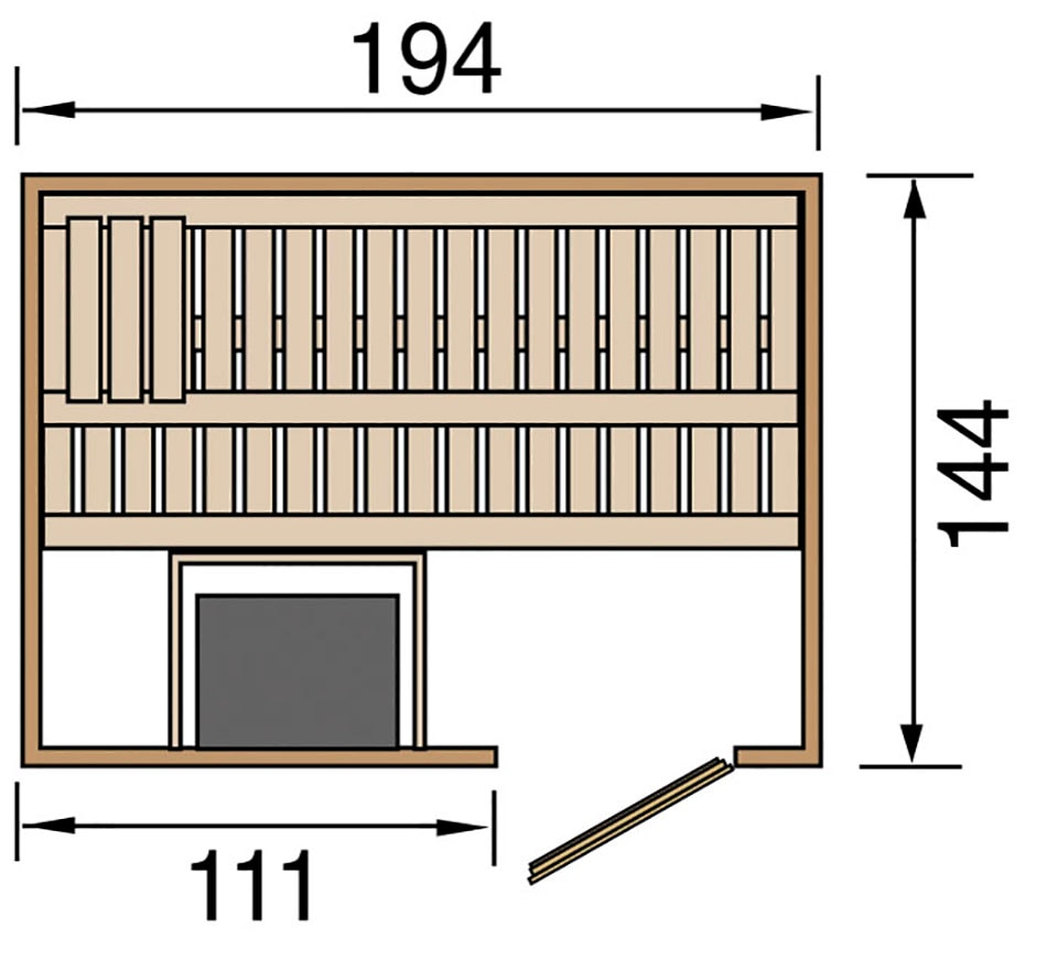 weka Sauna »Halmstad«, (Set), 7,5 kW-Ofen mit digitaler Steuerung