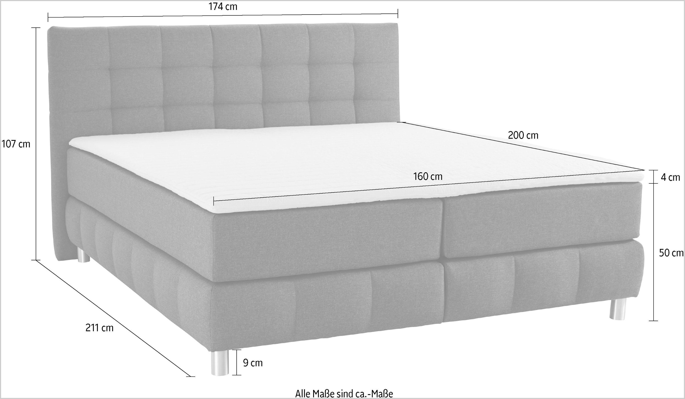 andas Boxspringbett »Salo«, incl. Topper, 6 Breiten, 2 Härtegrade, TFK auch in Härtegrad 4