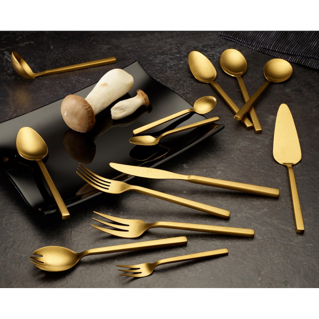 Guido Maria Kretschmer Home&Living Besteck-Set »Golden Look«, (Set, 68 tlg.), Tafelbesteck, Präsentschachtel, PVD gold mattiert