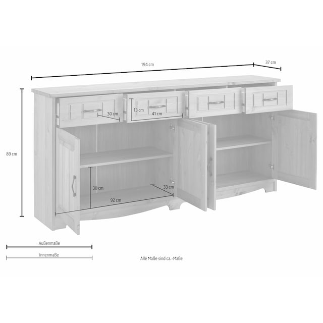 Home affaire Sideboard »Trinidad«, Breite 194 cm | BAUR