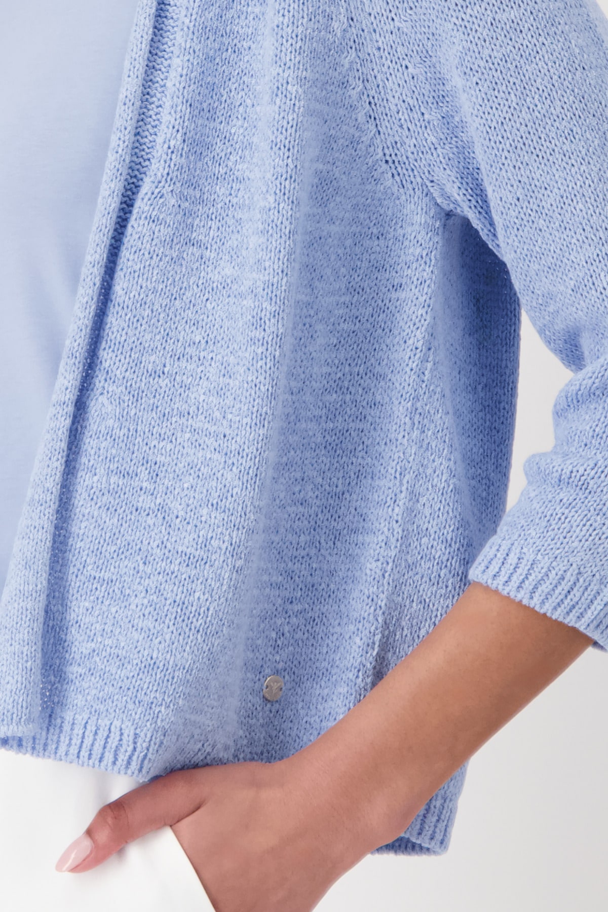 Monari Strickjacke, mit Rollkante