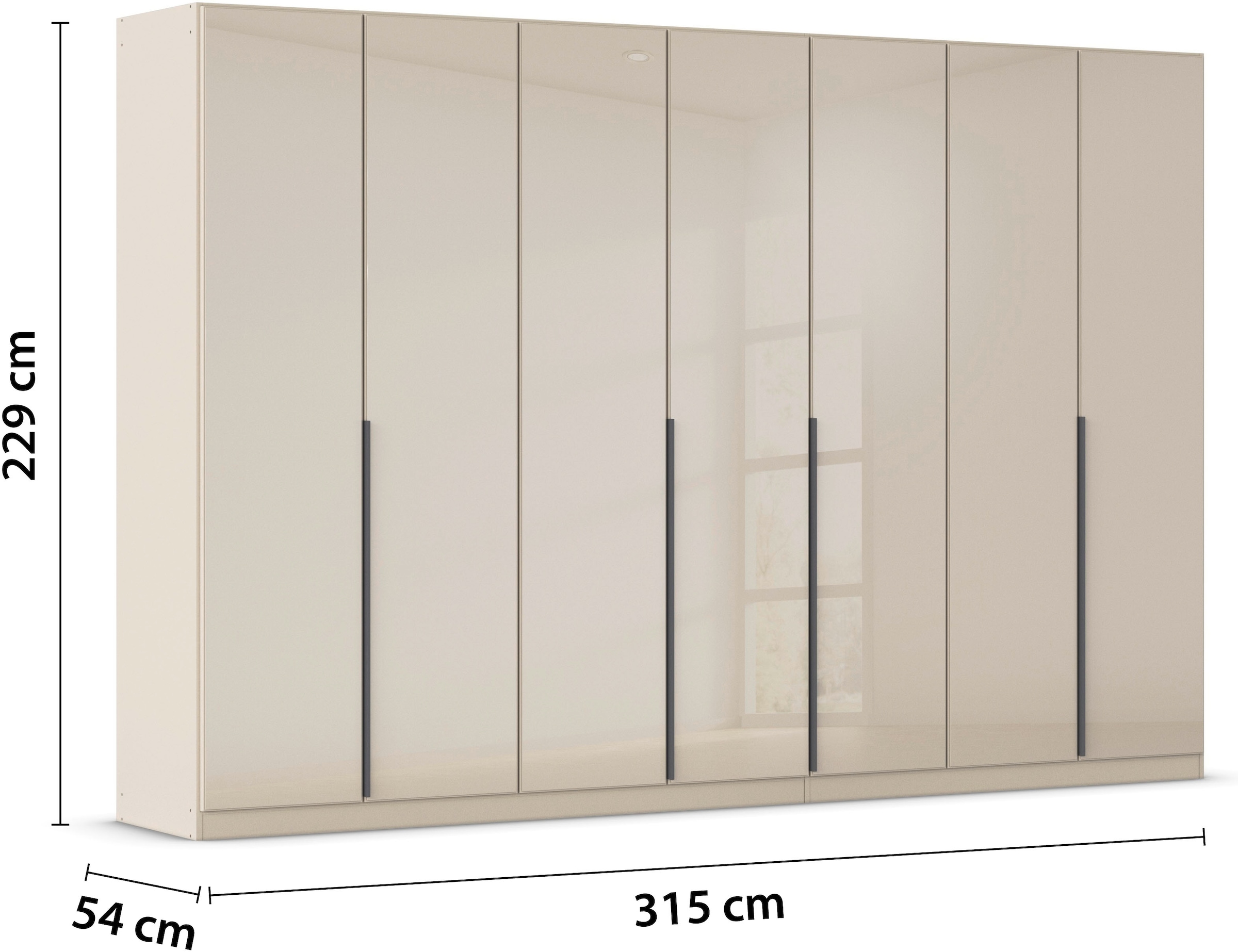 rauch Drehtürenschrank »Kleiderschrank Kleiderschränke Schrank Garderobe AGORDO mit Glasfront«, (in zwei Griff-Farben), durchdachte Innenausstattung, in 6 Breiten und 2 Höhen MADE IN GERMANY