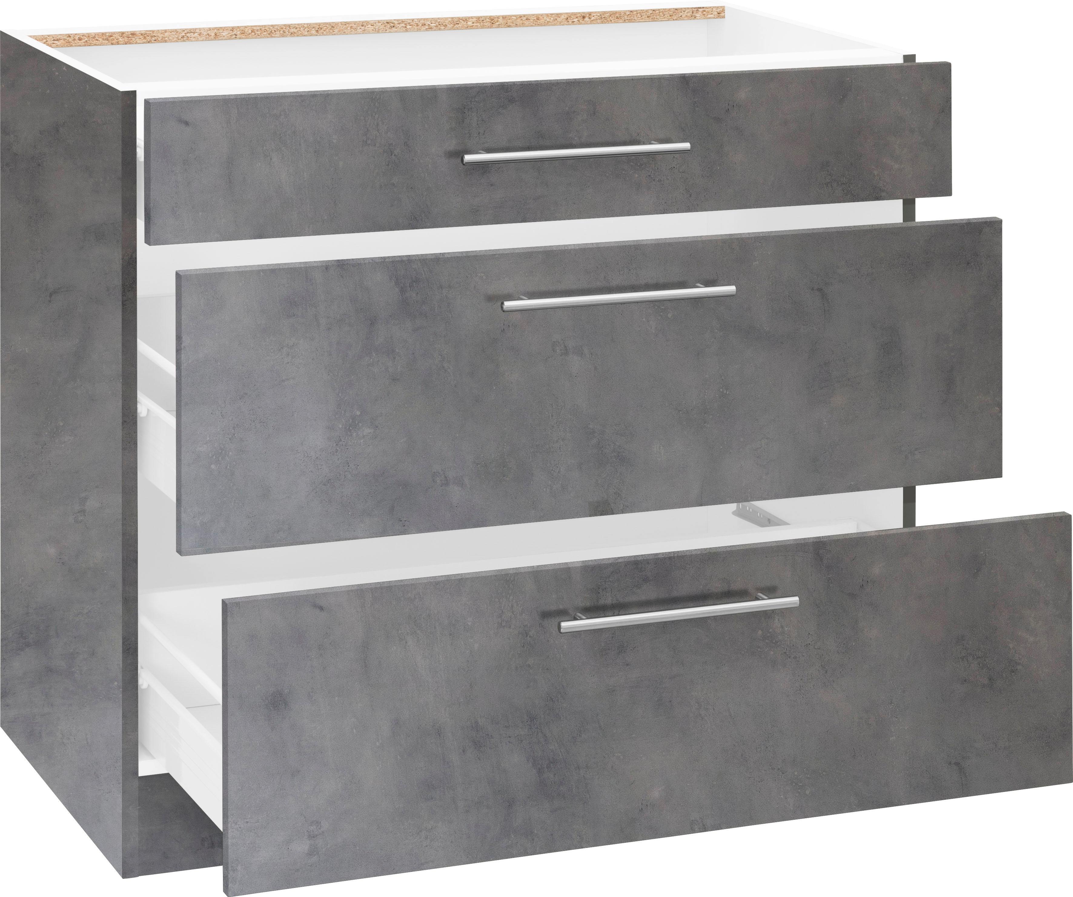 Thumbnail - wiho Küchen Unterschrank "Cali" 90 cm breit, mit 2 großen Auszügen ohne Arbeitsplatte