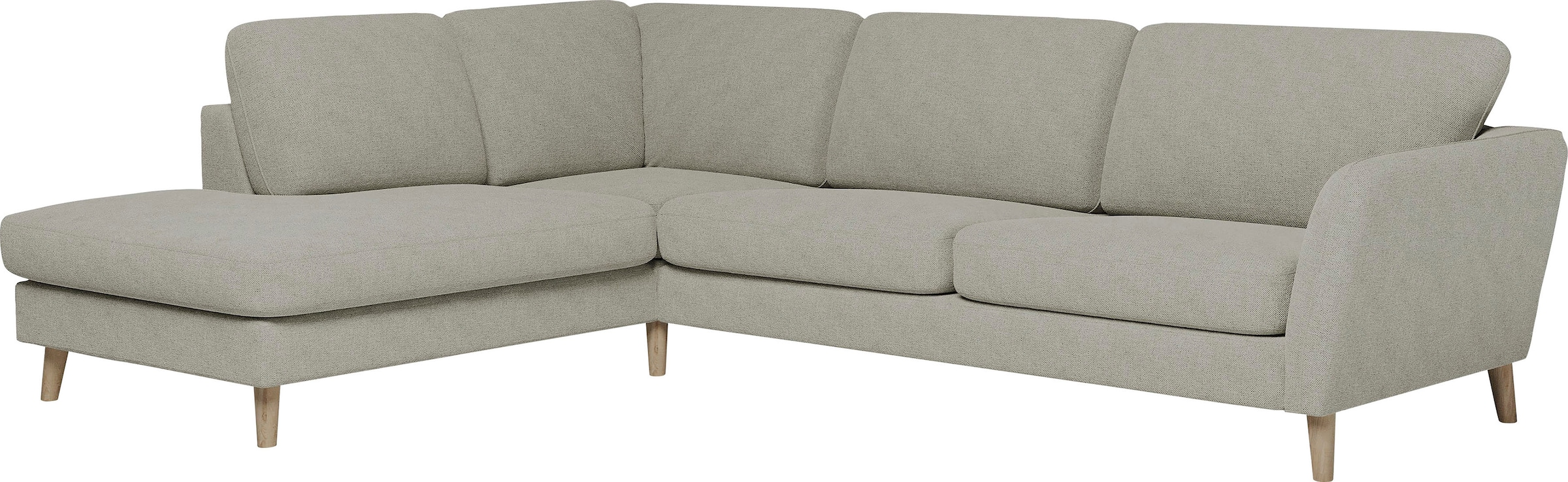 Home affaire Ecksofa »MARSEILLE 278/202 cm, L-Form, Ottom. rechts/links«, Massivholzbeine aus Eiche, in verschieden Bezügen und Farbvarianten