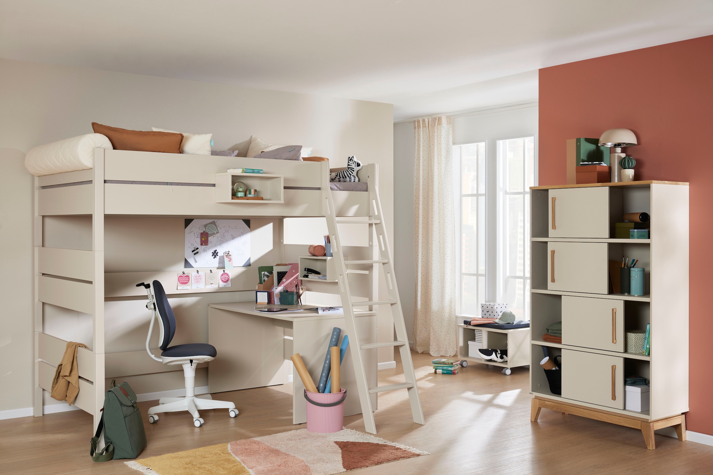 PAIDI Kinderschreibtisch »STIENE in Beige oder Grau, 130x70 cm« B/H/T ca. 130/73/70cm,  stabiler und langlebiger Schreibtisch, kratzfest, leicht zu reinigen