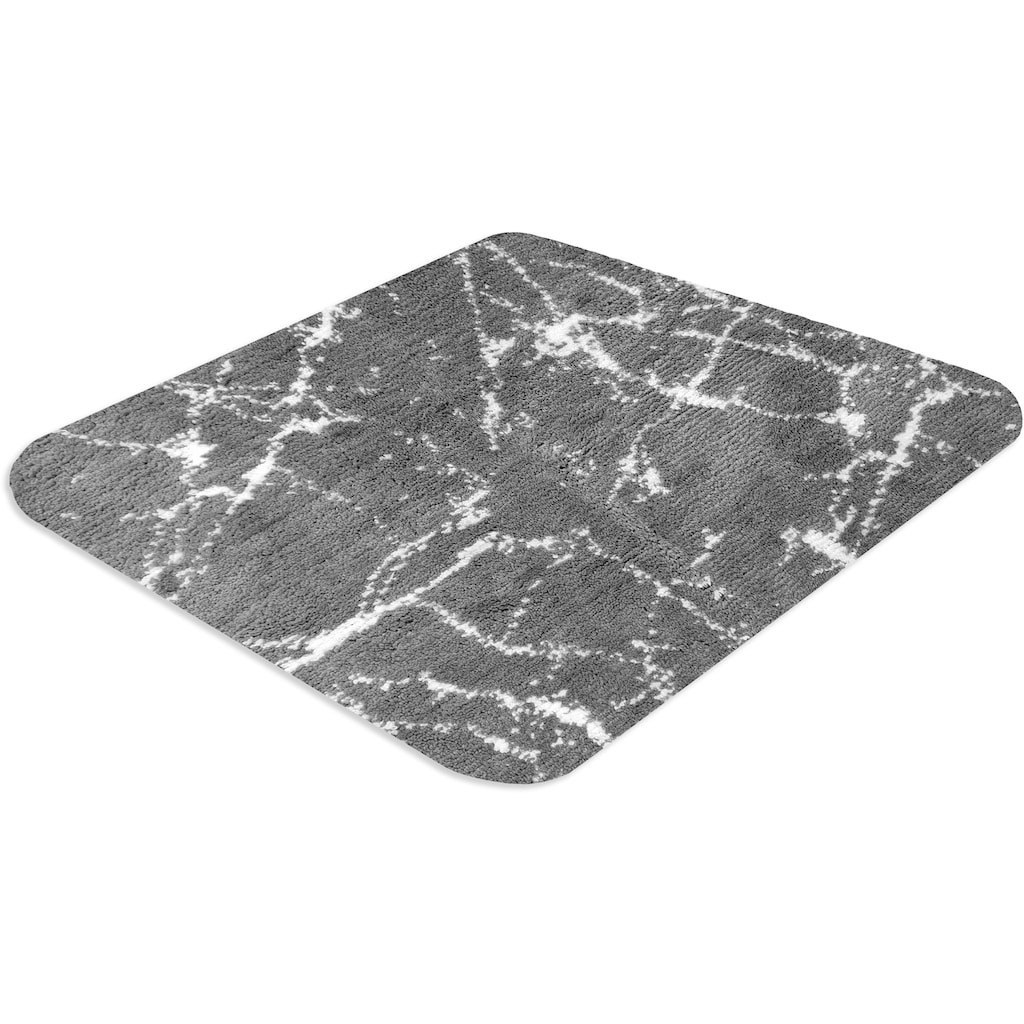 Leonique Badematte »Marble«, Höhe 15 mm, rutschhemmend beschichtet, fußbodenheizungsgeeignet-schnell trocknend-strapazierfähig, Badteppich, Marmor-Design, auch als 3-teiliges Badematten Set