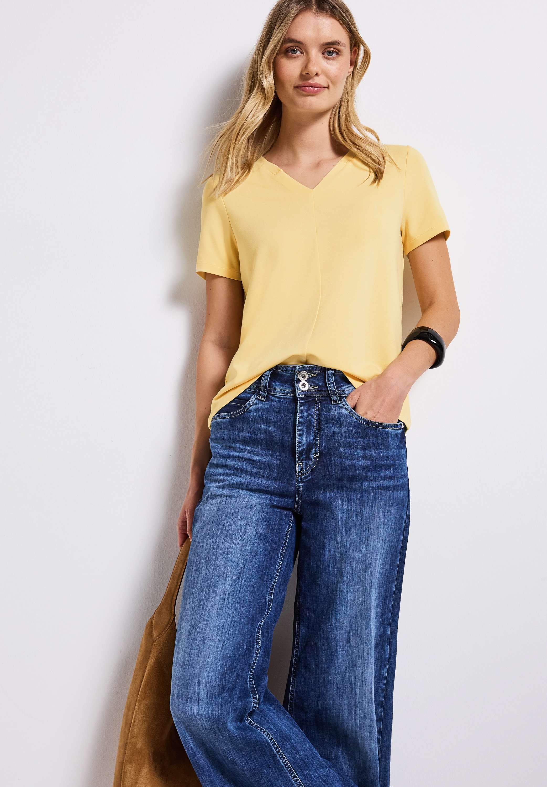 STREET ONE V-Shirt aus Viskose-Stretch günstig online kaufen