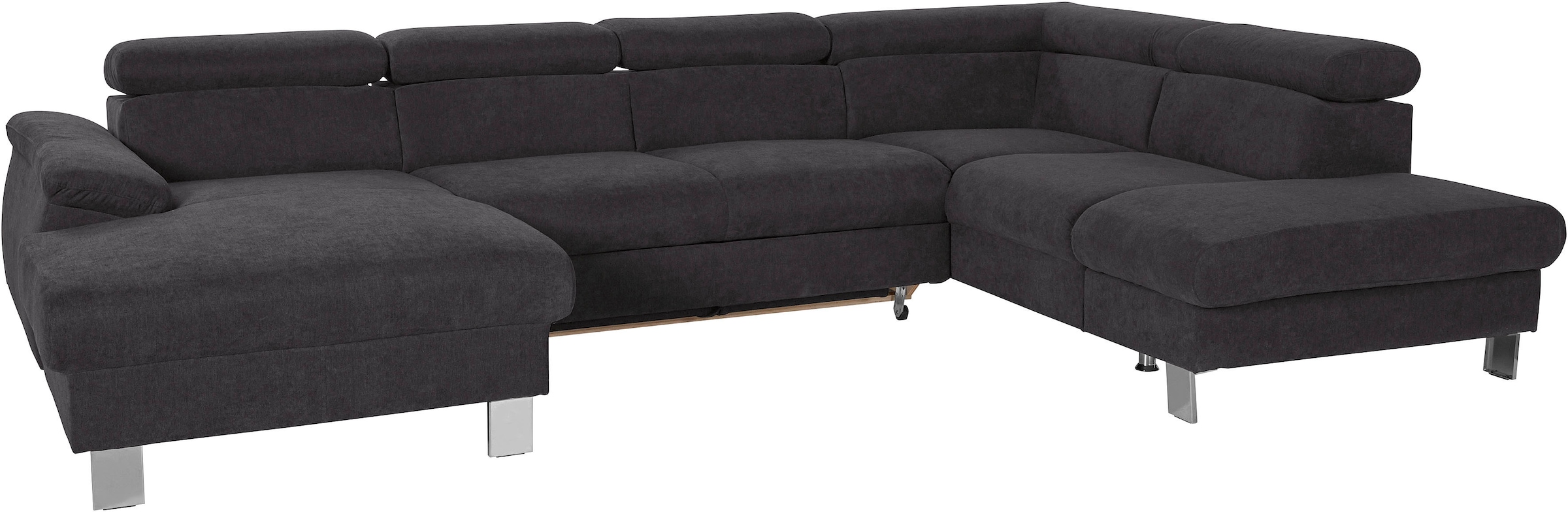 COTTA Wohnlandschaft "Komaris U-Form, B: 320 cm" mit Kopfteilverstellung, optional Schlaffunktion, Bettkasten & Licht