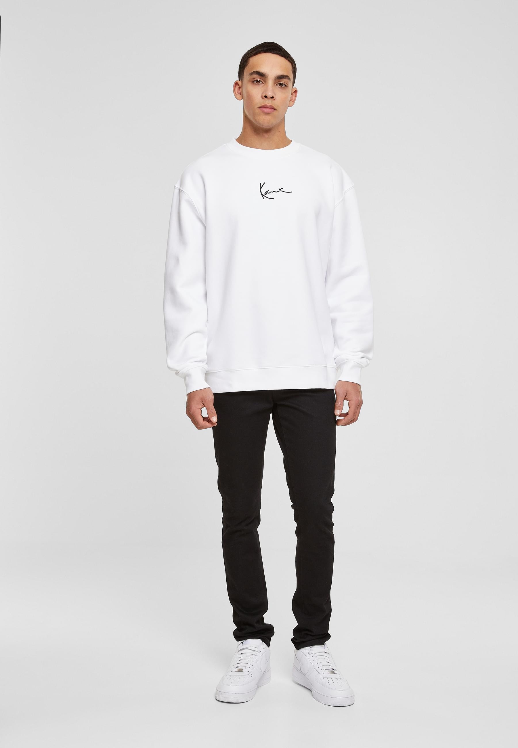 Karl Kani Rundhalspullover »Karl Kani Herren KKMQ12003WHT Small Signature Crew«, (1 tlg.)