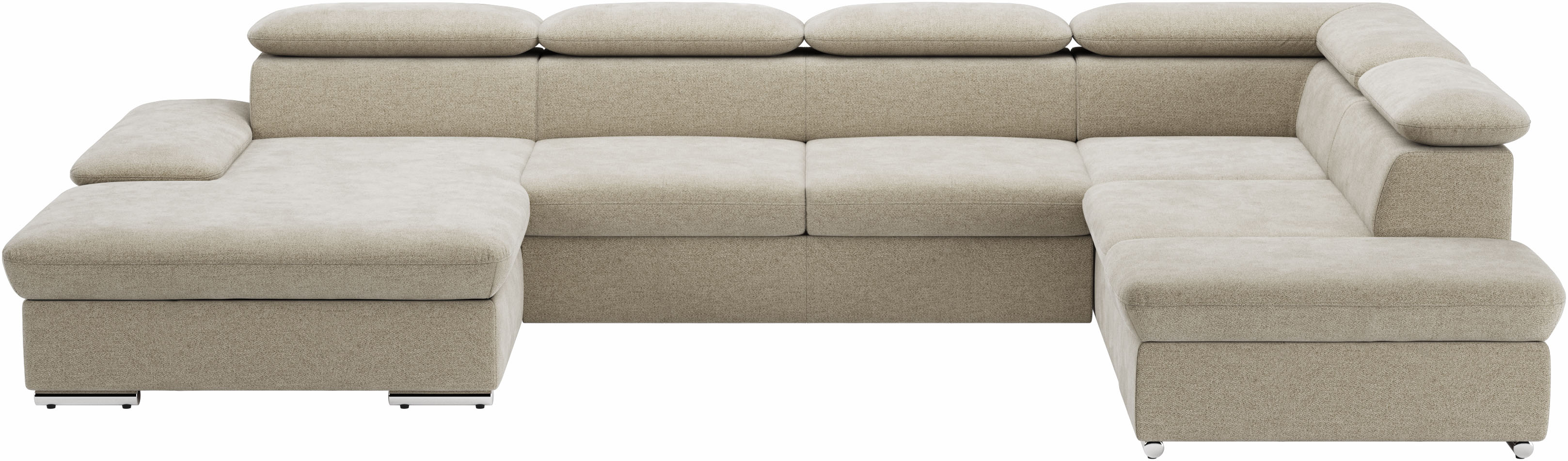 sit&more Wohnlandschaft "Valantine U-Form, B: 349 cm" mit Arm- & Kopfteilverstellung, optional mit Schlaffunktion