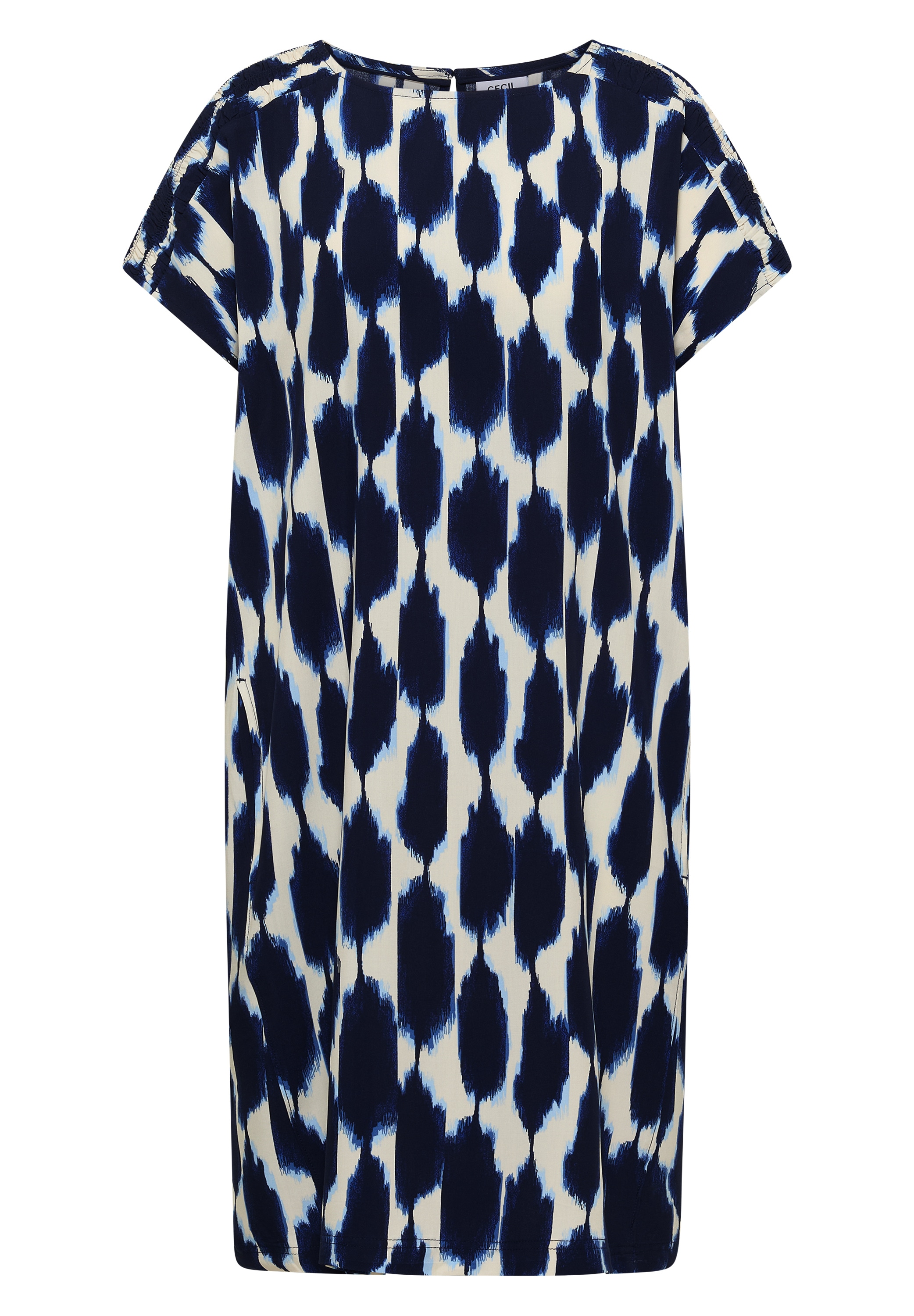 Cecil Druckkleid Ohne Taschen Sommerkleid mit Capsleeves und grafischem Muster