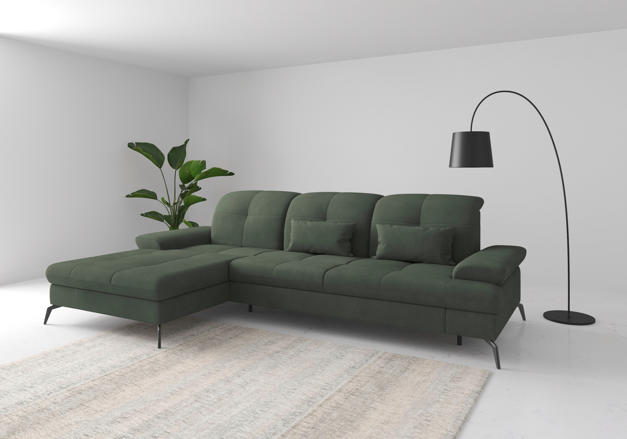 sit&more Ecksofa "Amica, L-Form, inkl. Sitztiefenverstellung & Armteilverstellung" wahlweise mit Schlaffunktion, Bettkasten und Kopfteilverstellung