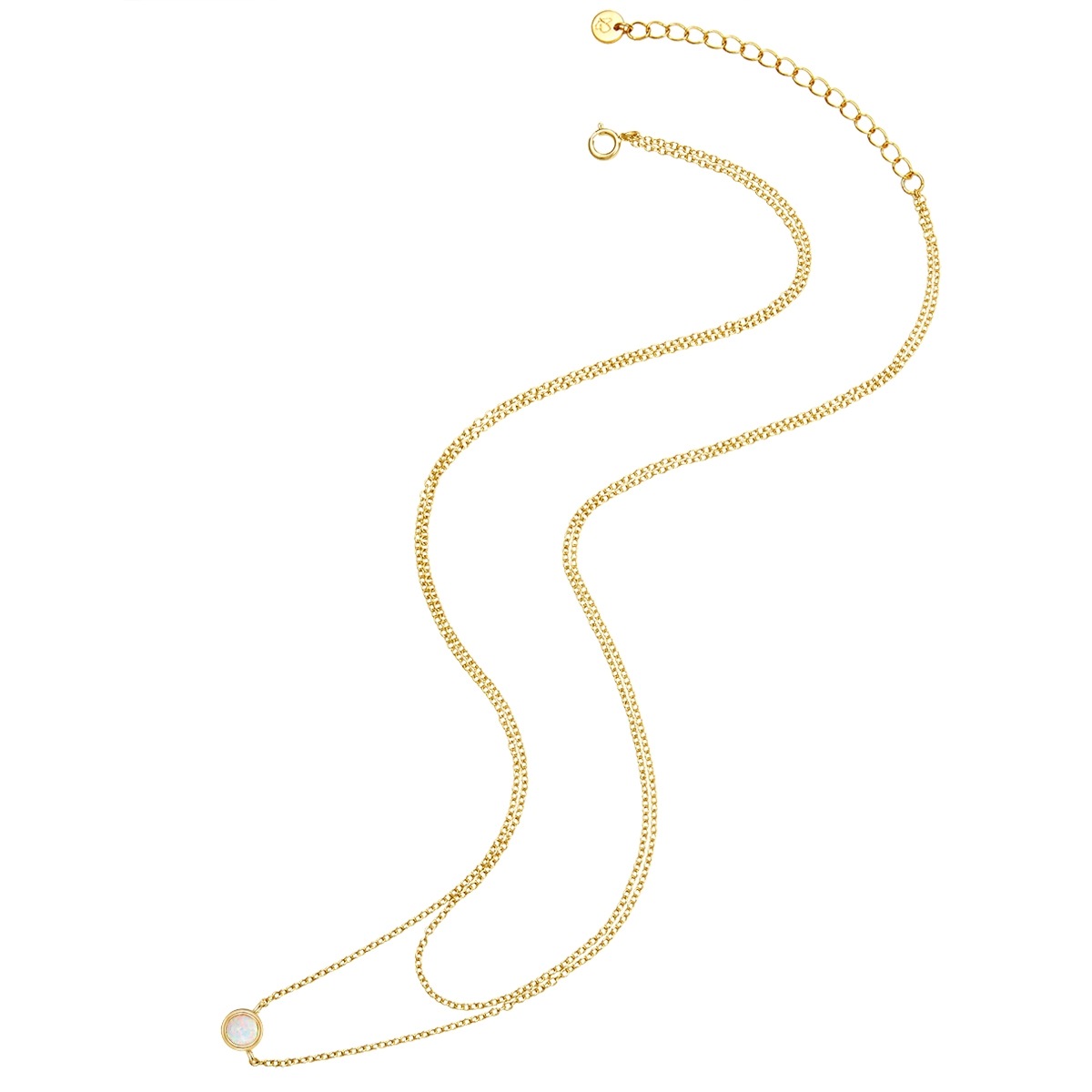 Glanzstücke München Kette mit Anhänger »GSM1195« Kette mit Anhänger Sterling Silber gelbgold Opal (synth.)