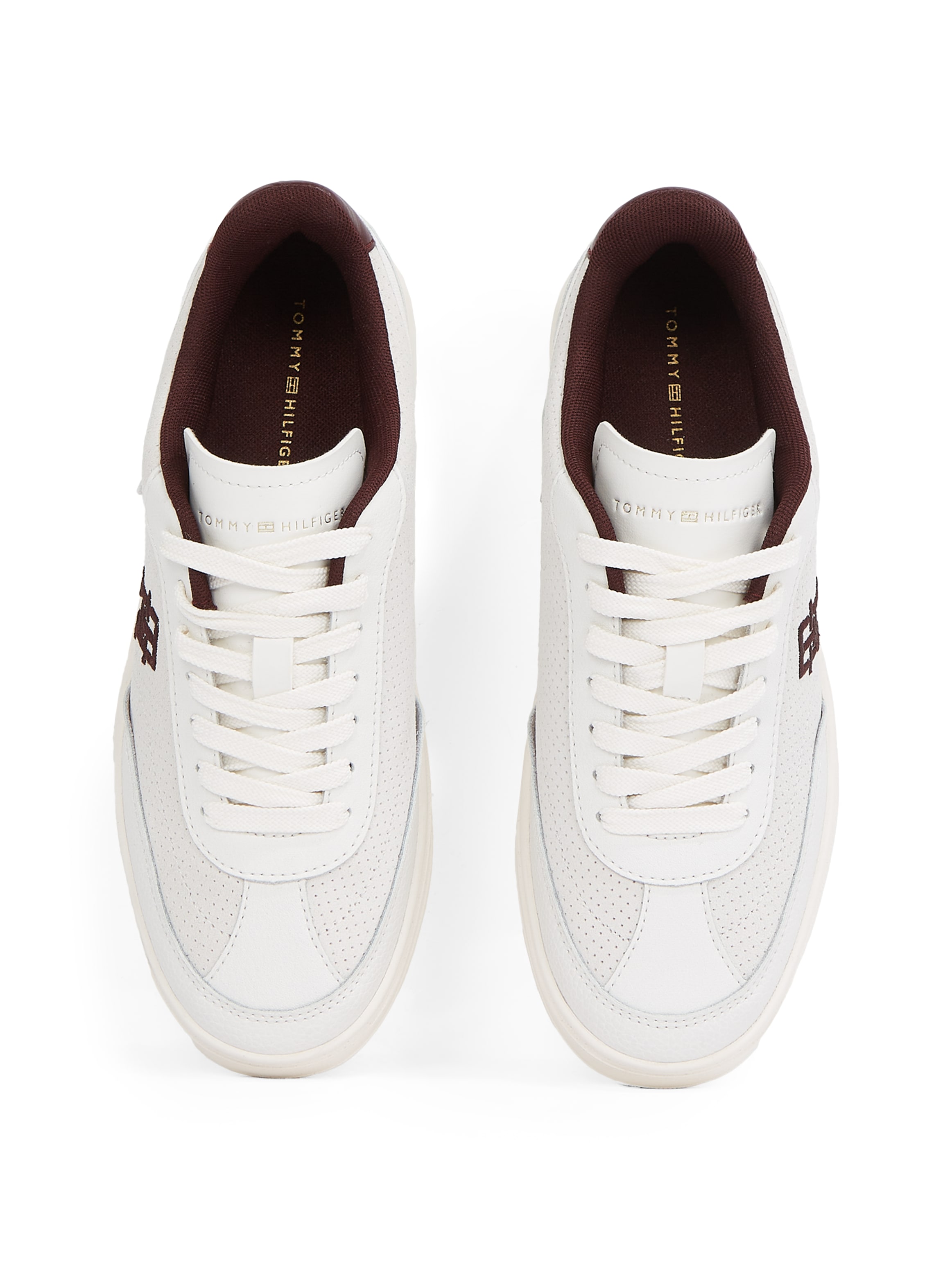Tommy Hilfiger Plateausneaker »TH HERITAGE SNEAKER PERF«, Freizeitschuh, Halbschuh, Schnürschuh mit TH-Logostickerei