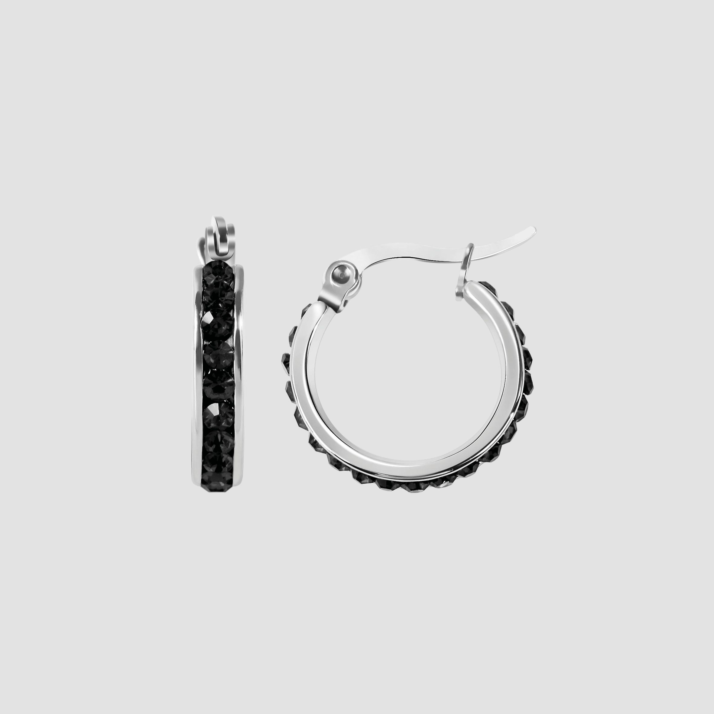 Adelia´s Paar Creolen »Ohrringe – Creole aus Edelstahl mit Strass Steinchen« Ideal als Geschenk – dezent und elegant