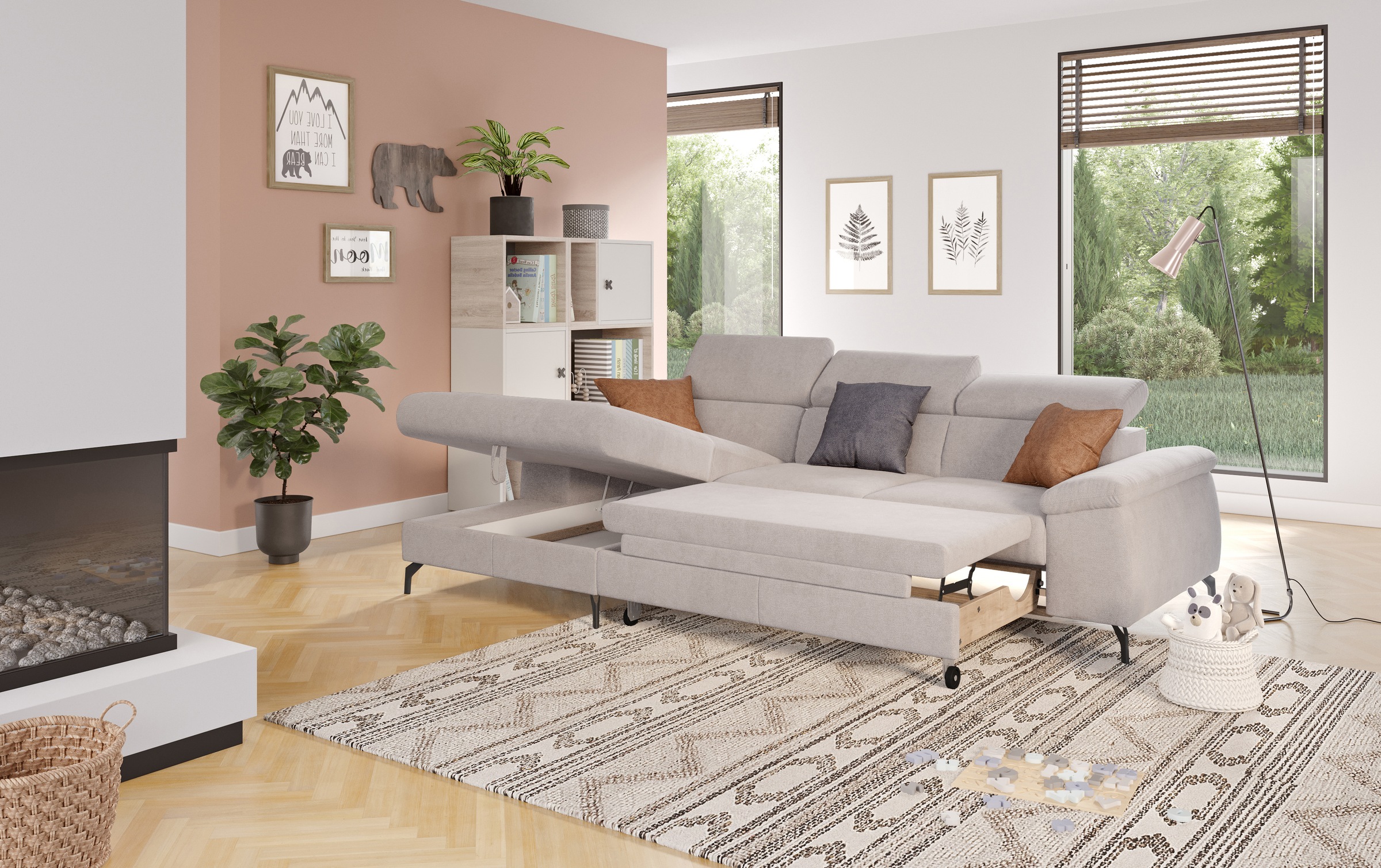 COTTA Ecksofa »Kitty L-Form«, mit Kopfteilverstellung, wahlweise mit Bettfunktion & Bettkasten