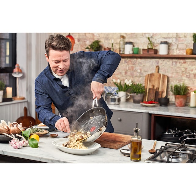 Tefal Bratpfanne 28 cm »Jamie Oliver Cooks Classic« im Set mit »Jamie Oliver  Kochmesser« kaufen | BAUR