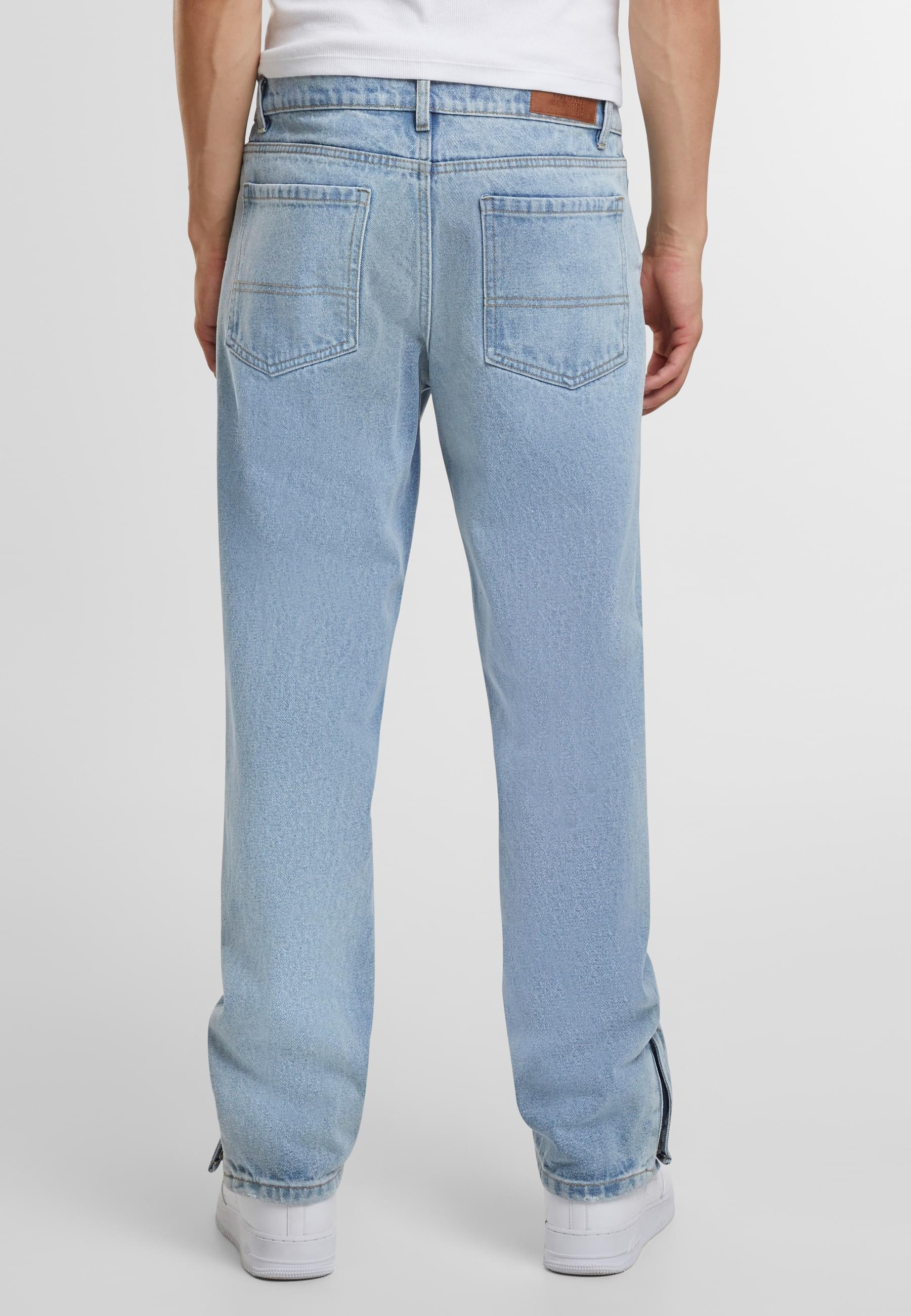 URBAN CLASSICS Bequeme Jeans »Urban Classics Herren Heavy Ounce Straight Fit Zipped Jeans«