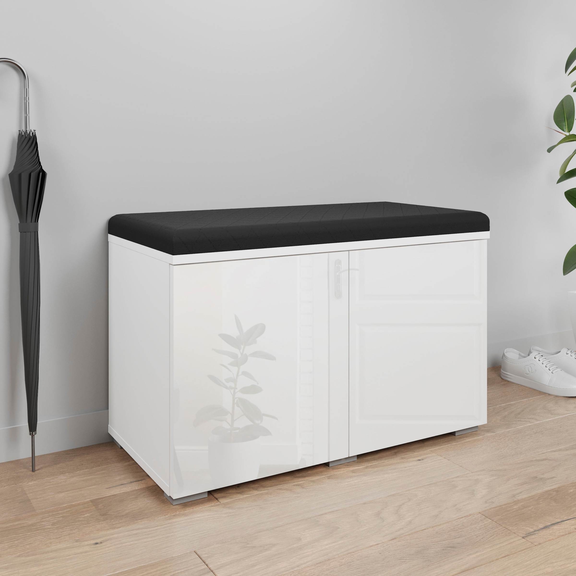 OTTO home Sitzbank "Paris" inkl. Sitzkissen, moderne Truhenbank B/T/H 70x35x45, Flurbank mit Sitz aus Kunstleder