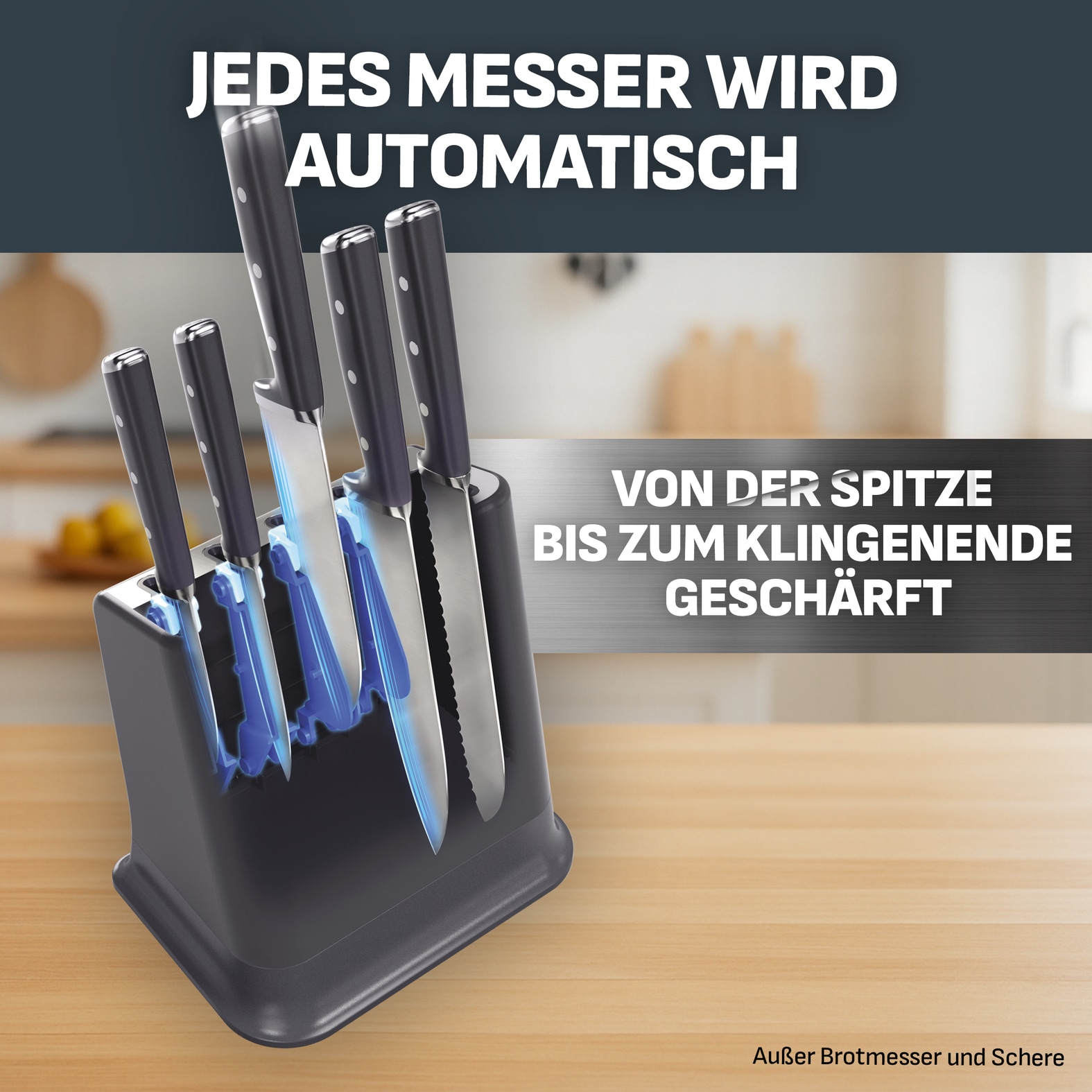 Tefal Messerblock »EverSharp Pro« 2 Stk. selbstschärfender Messerblock, Klinge aus deutschem Edelstahl