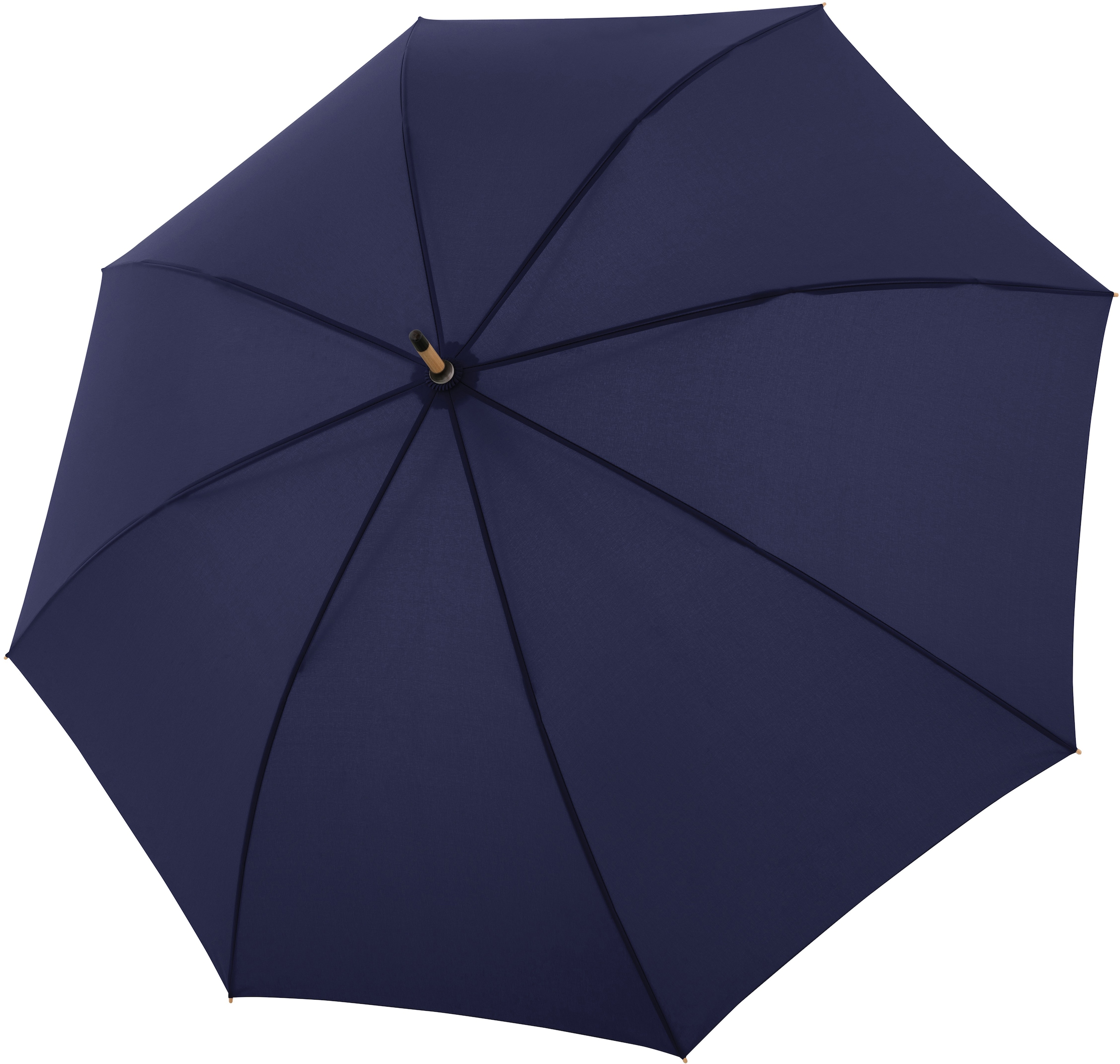 Stockregenschirm »nature Long, deep blue«, aus recyceltem Material mit Schirmgriff aus...