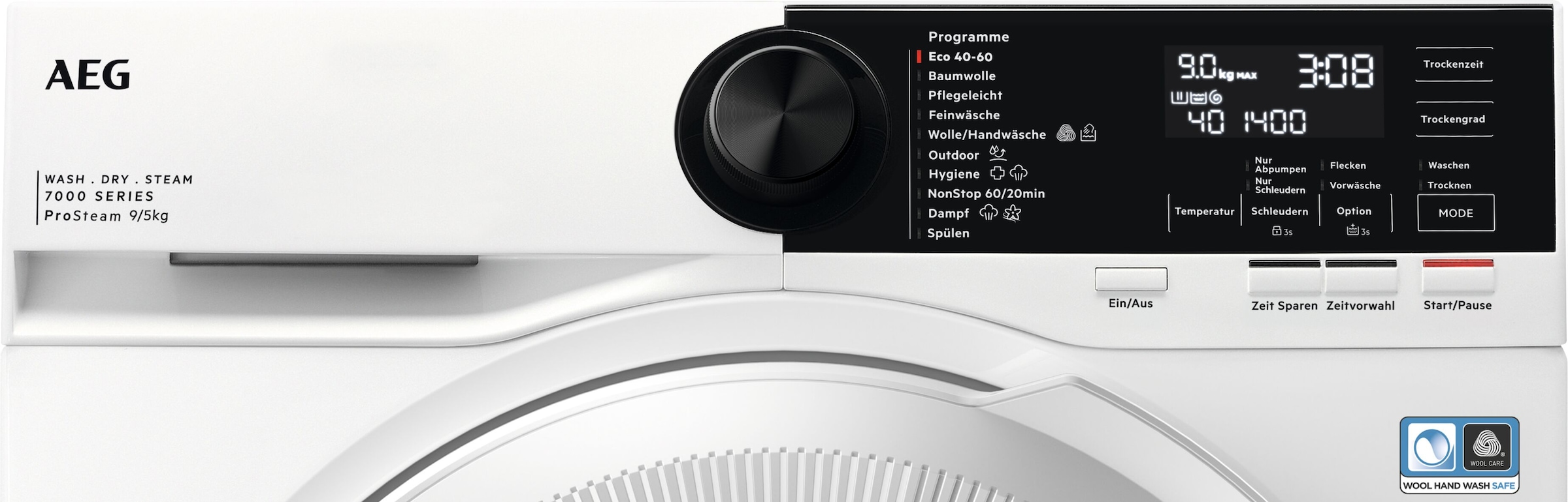 AEG Waschtrockner »LWR859WT« 7000 9 kg /5 kg 76 dB(A) ProSteam®: Auffrischen mit Dampf statt Waschen und 96 % Wasser sparen