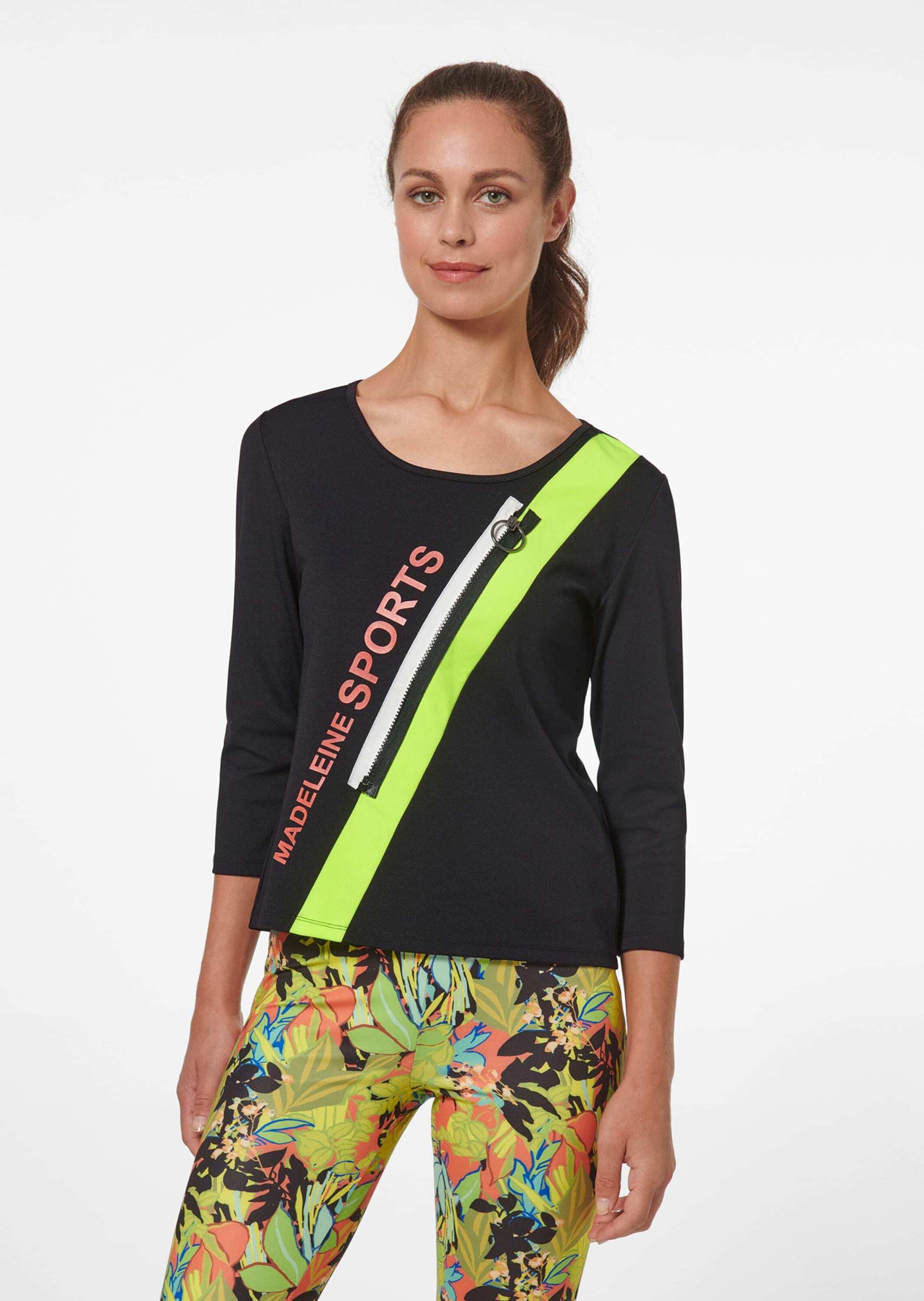 Thumbnail - MADELEINE Kurzarmshirt "Shirt Shirt mit Kontrasteinsatz und Zierzipper"