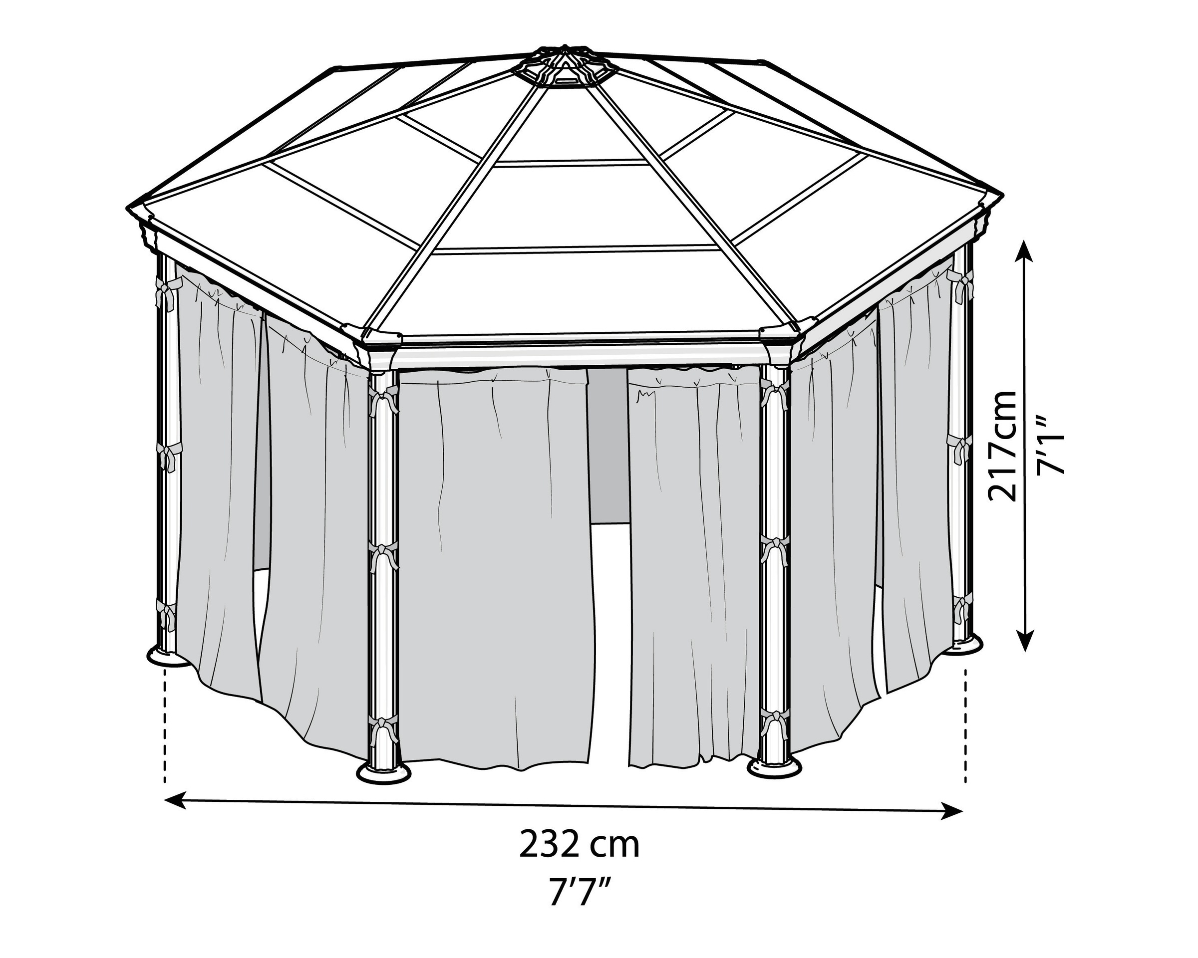 Palram - Canopia Pavillonseitenteil »für Pavillon ROMA HEXAGONAL«, (Set)