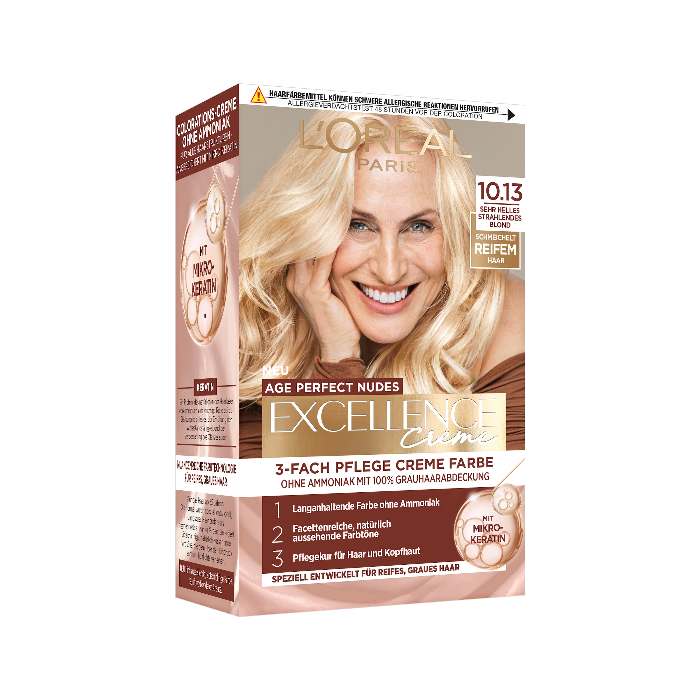 L'ORÉAL PARIS Coloration »EXCELL AP NUDES 9.31 GOLD BLD GER« für graues Haar, mit hydrolysiertem Weizenprotein, große Menge 192 ml