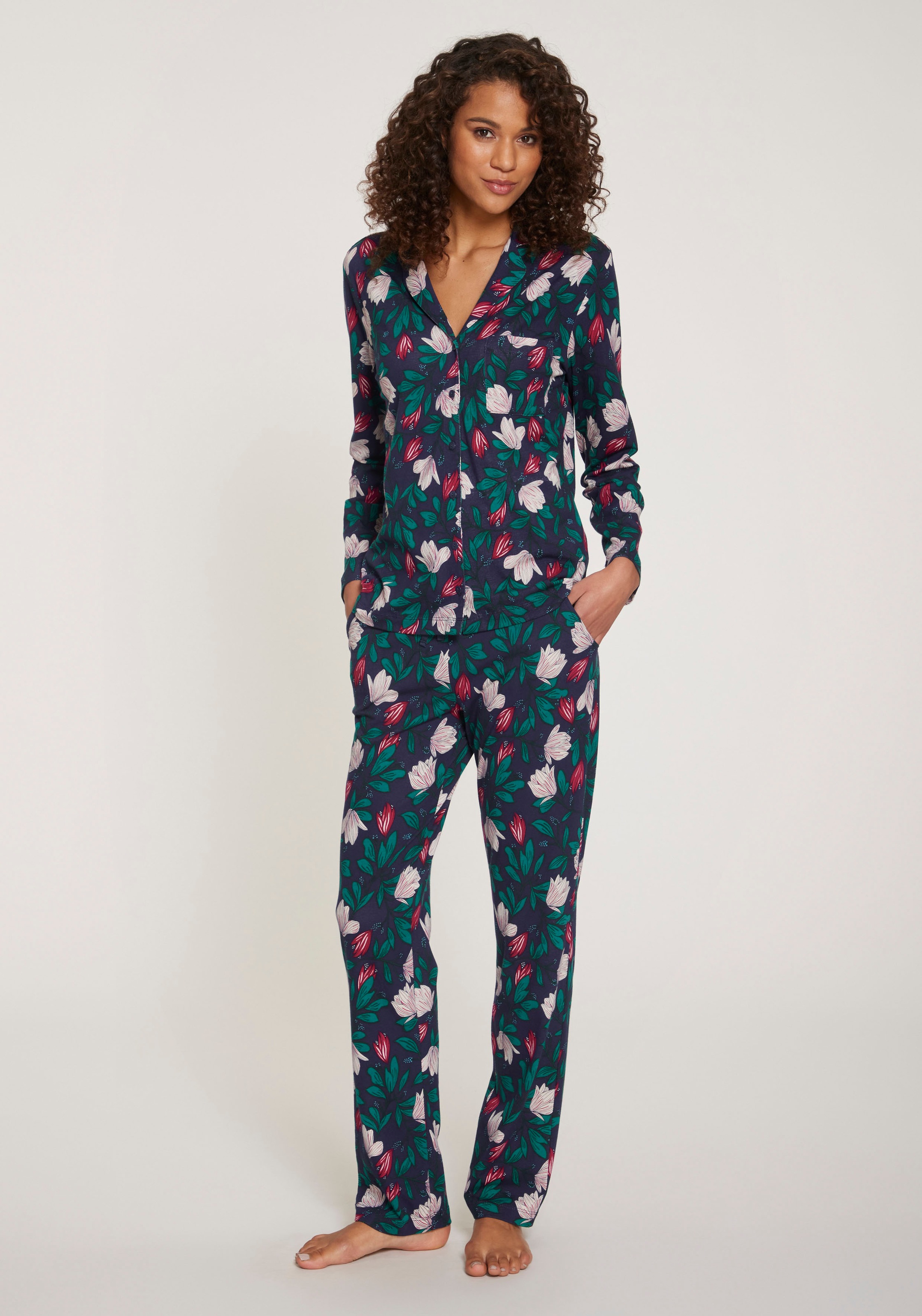 s.Oliver Pyjama, (Set, 2 tlg.), im klassischen Stil