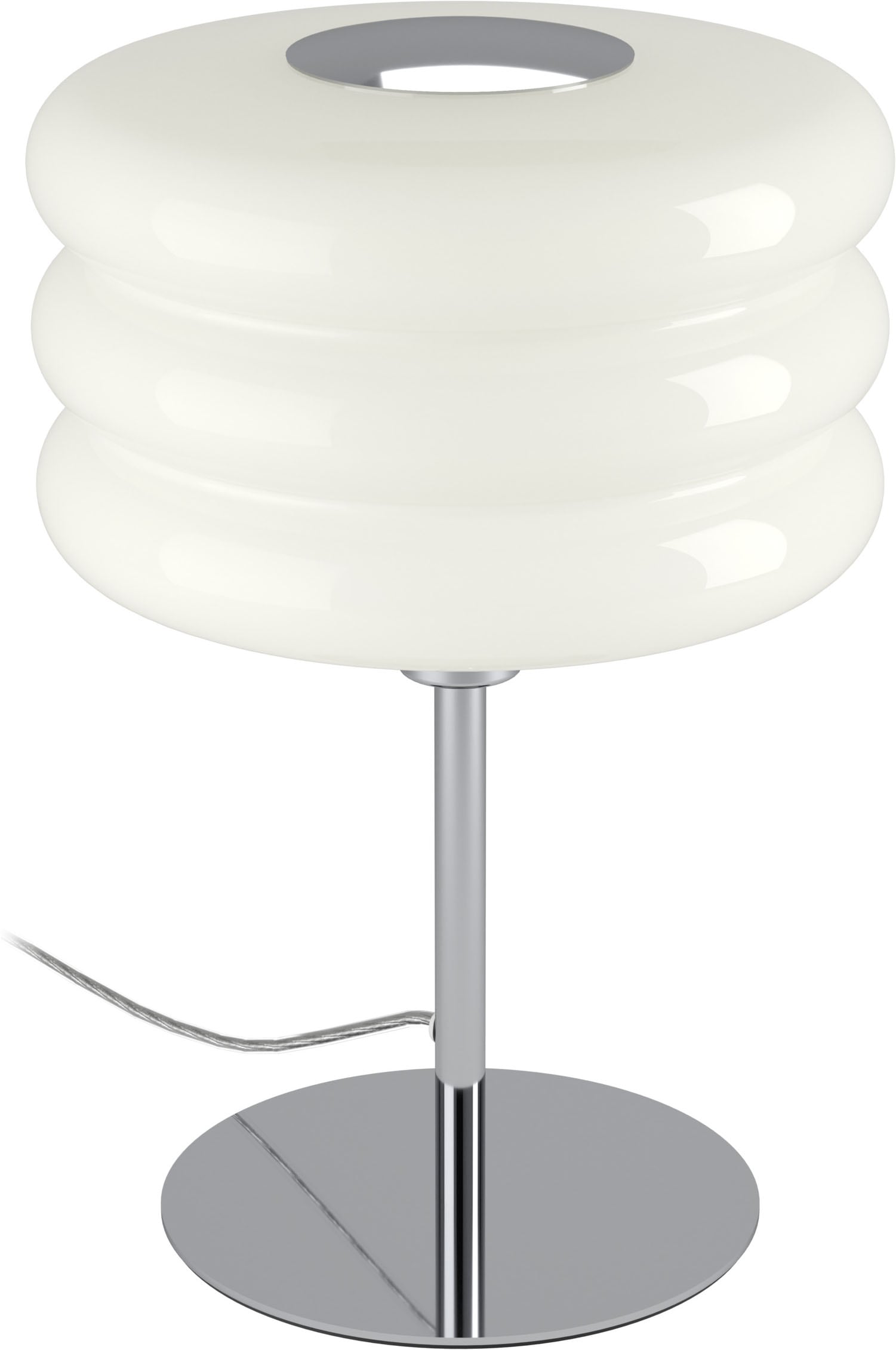 EGLO LED Tischleuchte »TORTORA« E14 1 Stk. Tischlampe, Lampe, Schlafzimmerlampe, chrom Glas, H:30 cm, Ø 20 cm