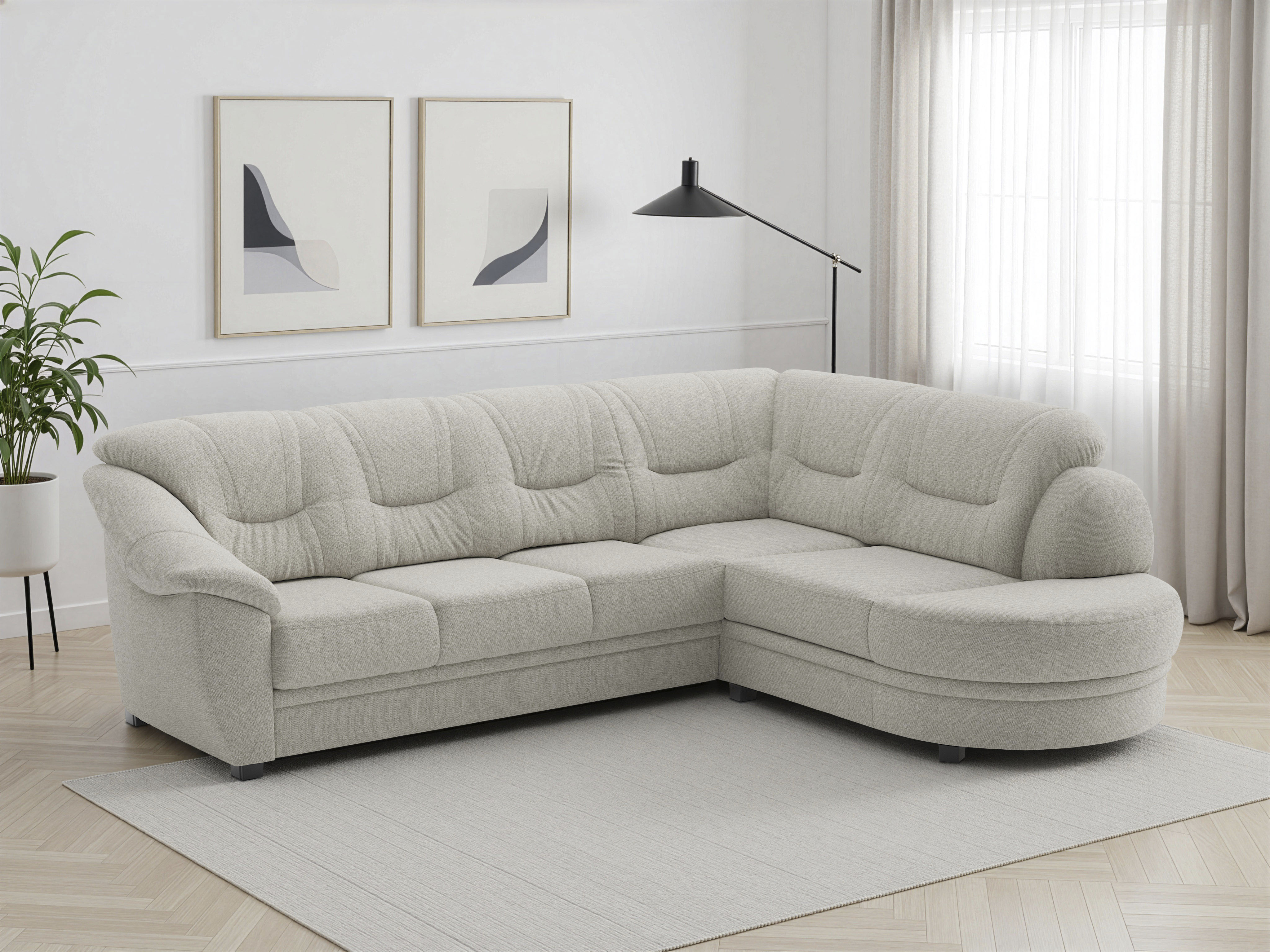 sit&more Ecksofa "Savona L-Form, B: 267 cm, Couch mit Federkern, Komfortsitzhöhe 46 cm" optional mit Schlaffunktion
