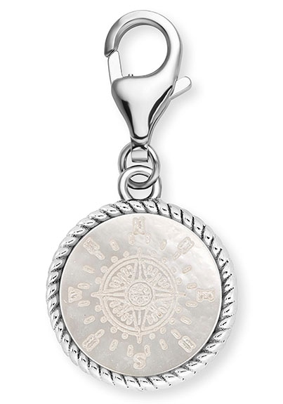 ENGELSRUFER Damen Charm-Einhänger "Windrose", bunt, Silber 925 (Sterlingsilber), Charms, mit Perlmutt