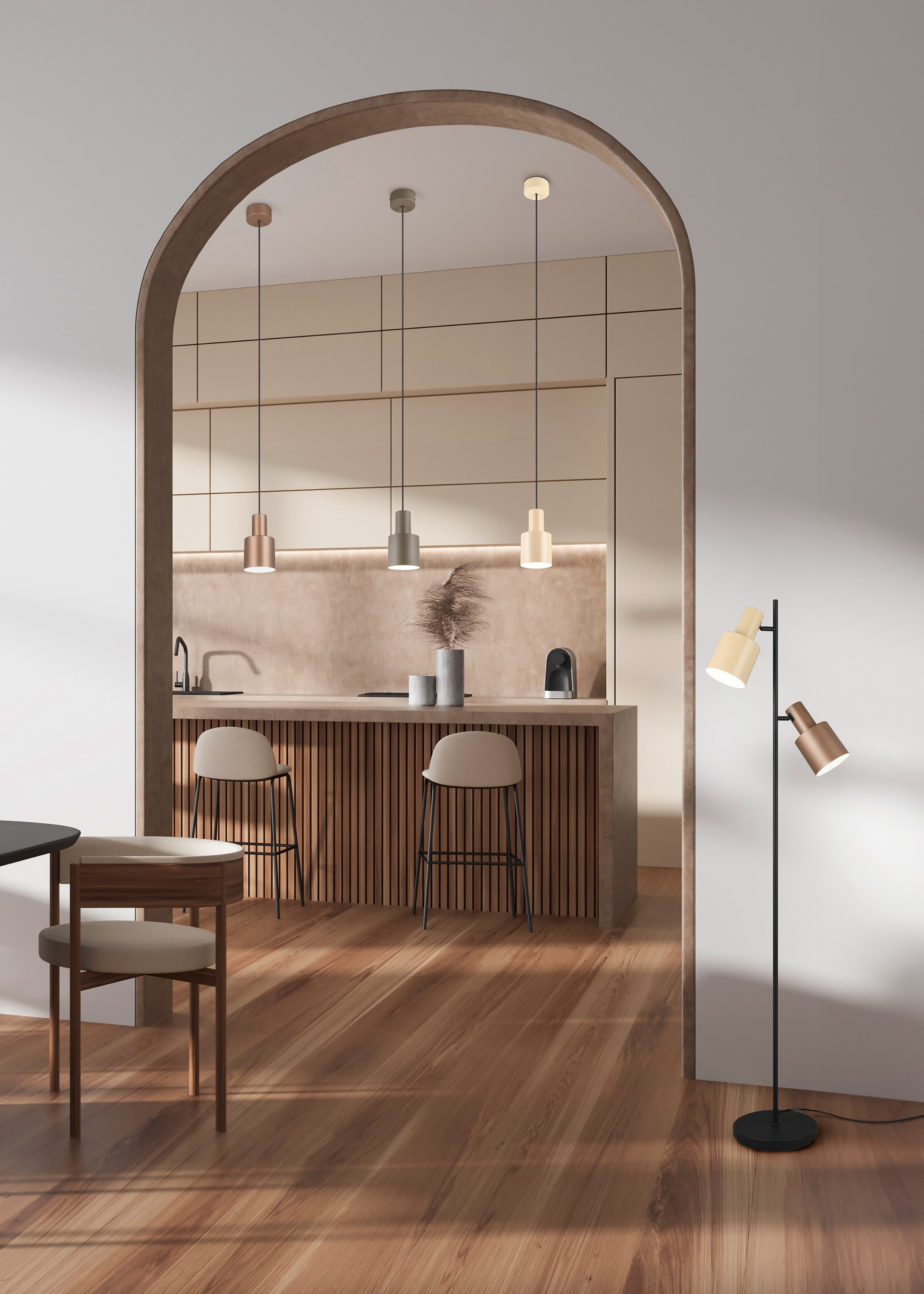 TRIO Leuchten Pendelleuchte »AGUDO, Hängelampe 1-flammig, exkl 1xE27 max 10W, höhenverstellbar«, 1 flammig, Leuchtmittel E27 | Leuchtmittel wechselbar, Hängelampe Ø 12cm, bis max 150cm Abhängung, Küche Esszimmer Wohnzimmer