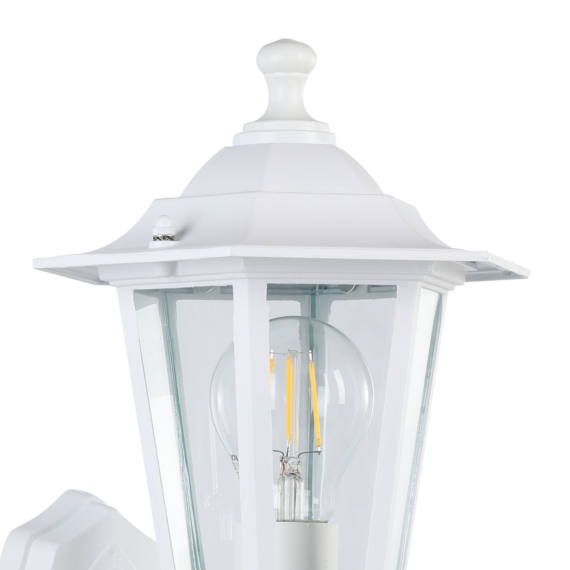 EGLO Wandleuchte »Laterna 5 Außen-Wandlampe, Außenleuchte, Aluguss und Glas, E27, IP44« E27 1 Stk. Wand-/Deckenleuchte - L16,5 x H36 x AL21,5 cm - weiß - 1X60W exkl.