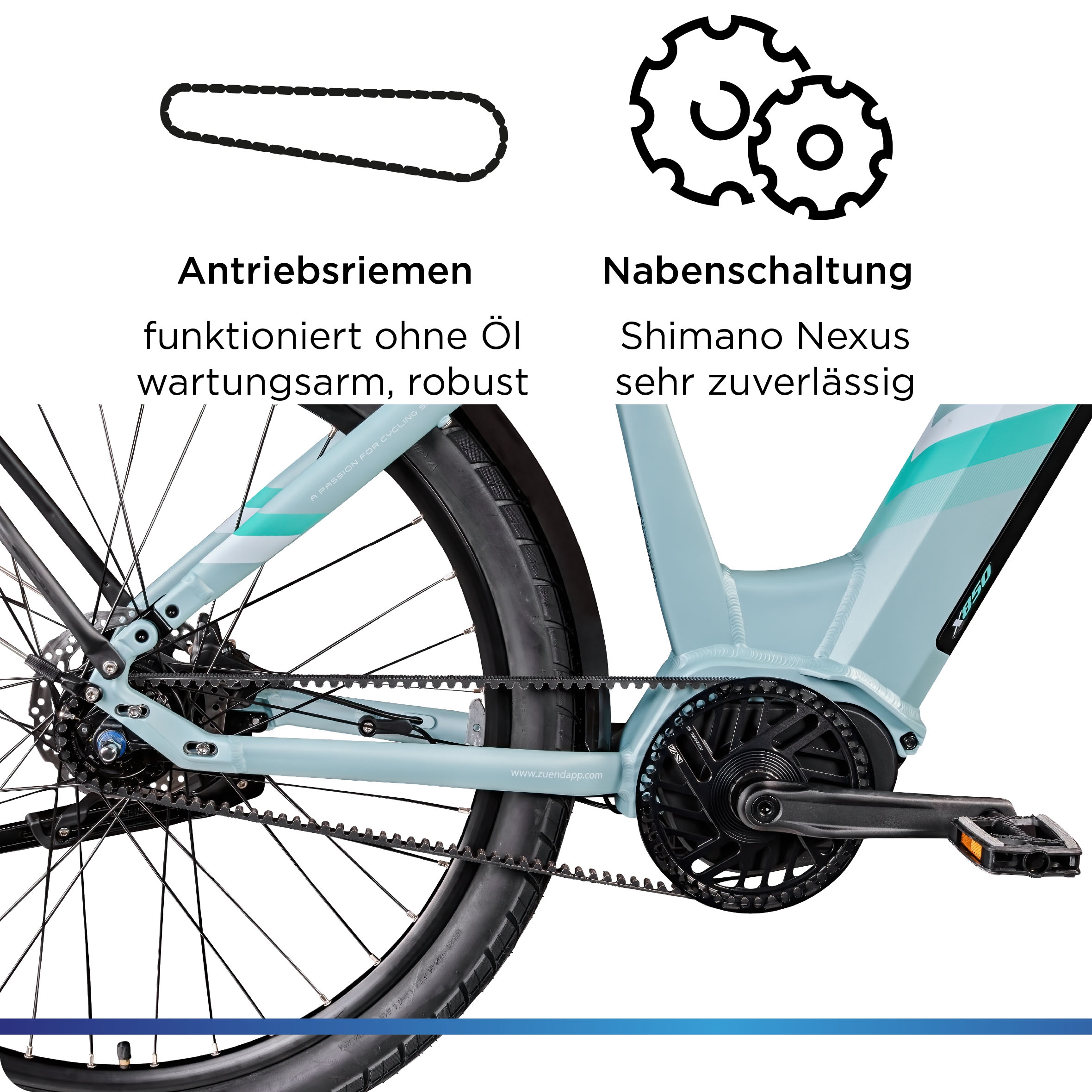 Zündapp E-Bike »X850«, 7 Gang, Mittelmotor 250 W