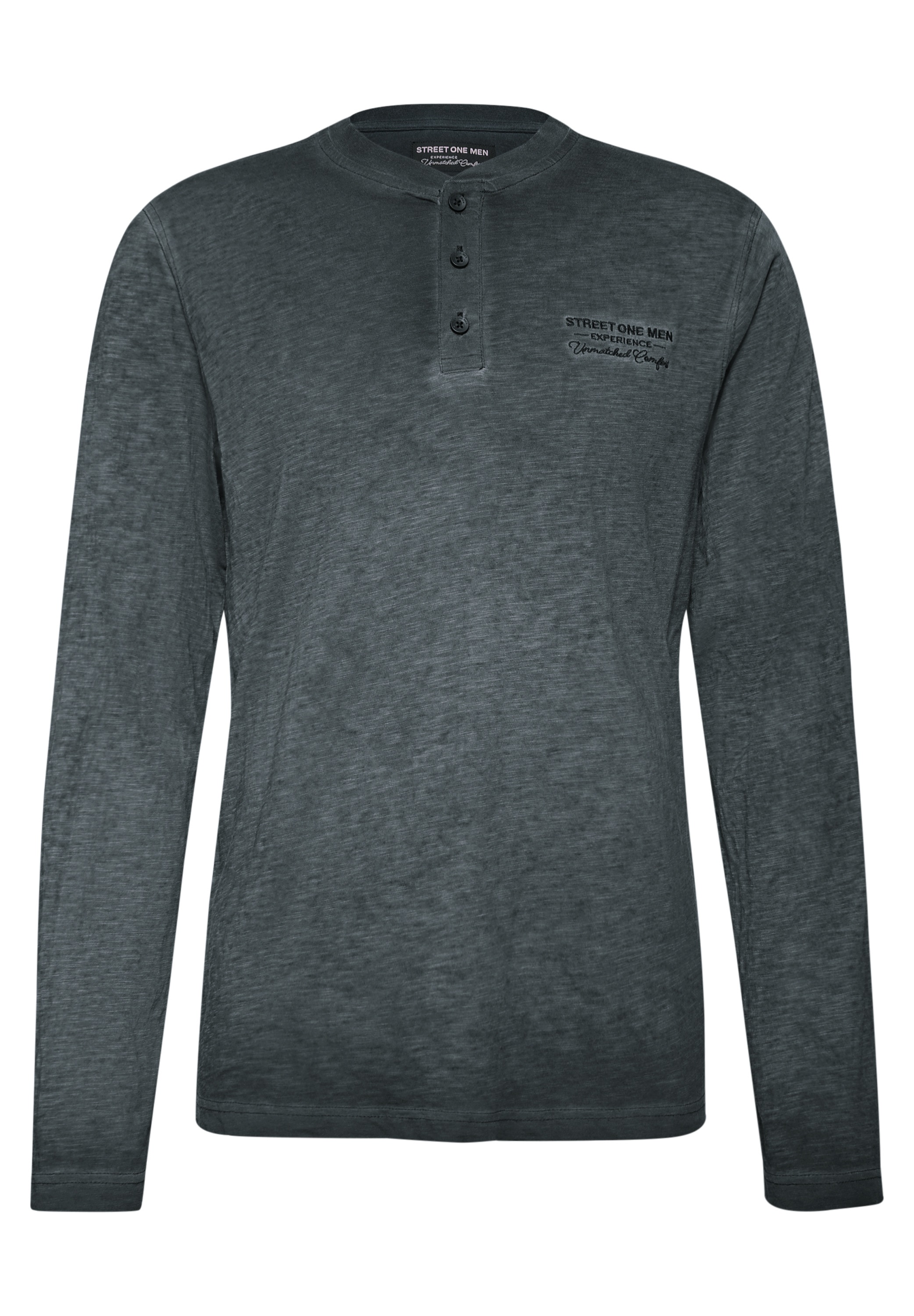STREET ONE MEN Langarmshirt, aus reiner Baumwolle