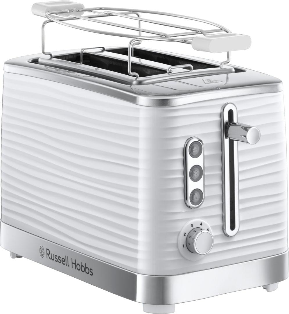 RUSSELL HOBBS Toaster »Inspire 24370-56«, 2 kurze Schlitze, 1050 W, 2 extra breite Toastschlitze, Brötchenaufsatz & Krümelschublade